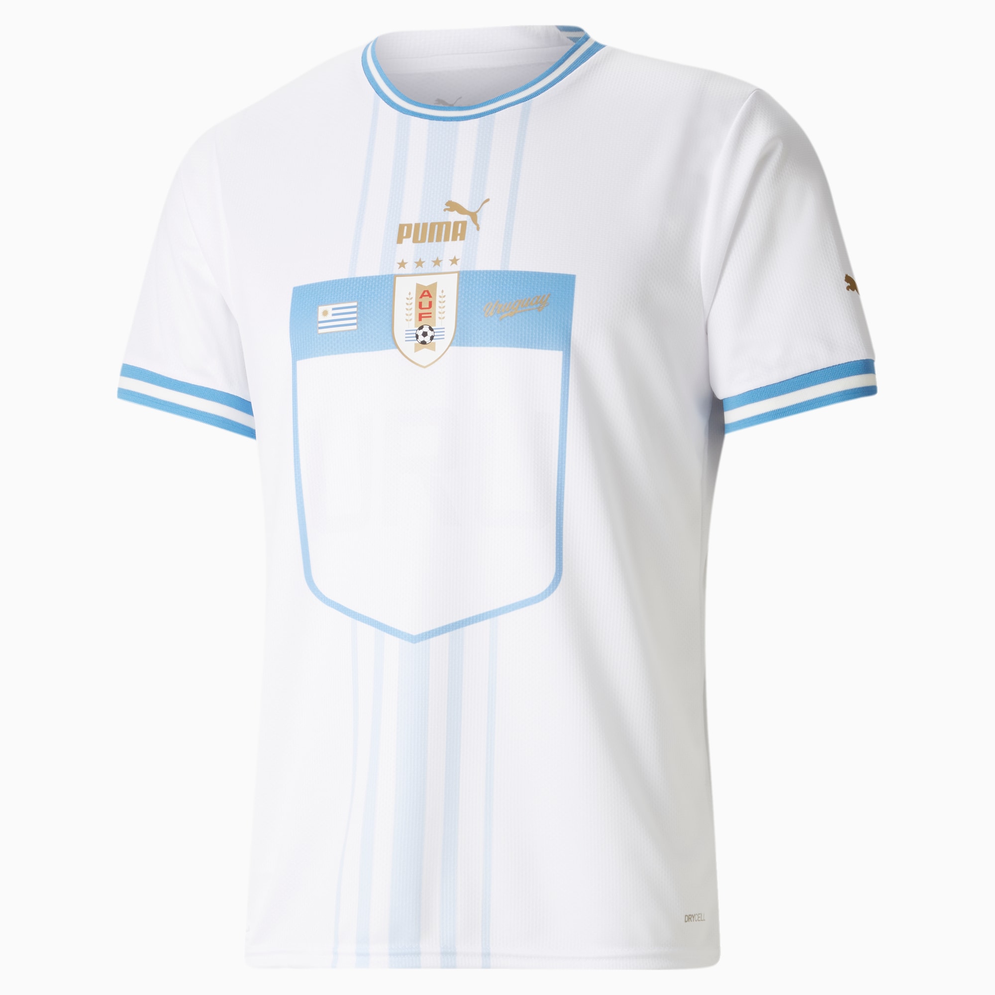 Soccer Shirt In Colors Of Uruguayan Flag. National Jersey For