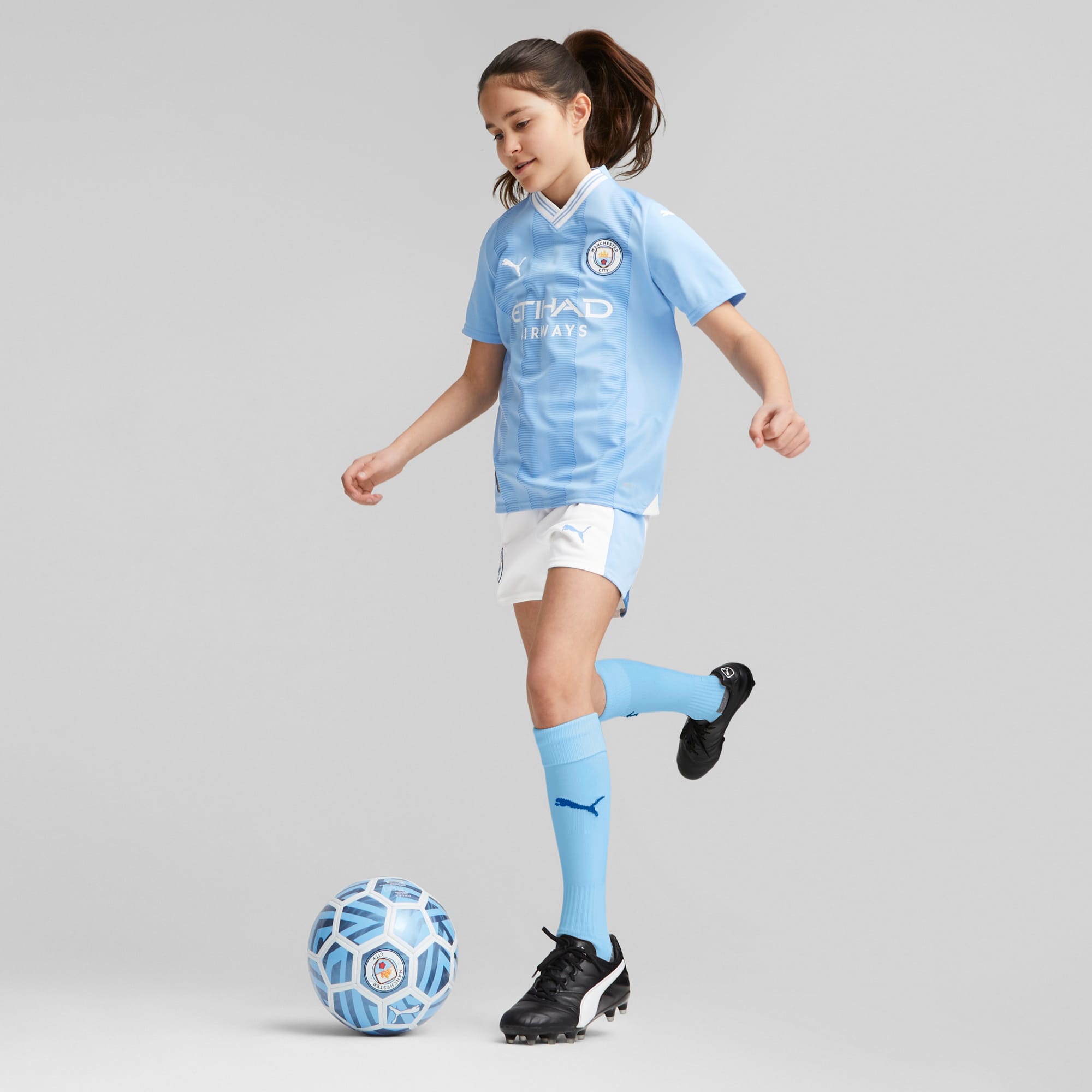 Manchester City 23/24 Big Kids\' Replica Home Jersey | PUMA