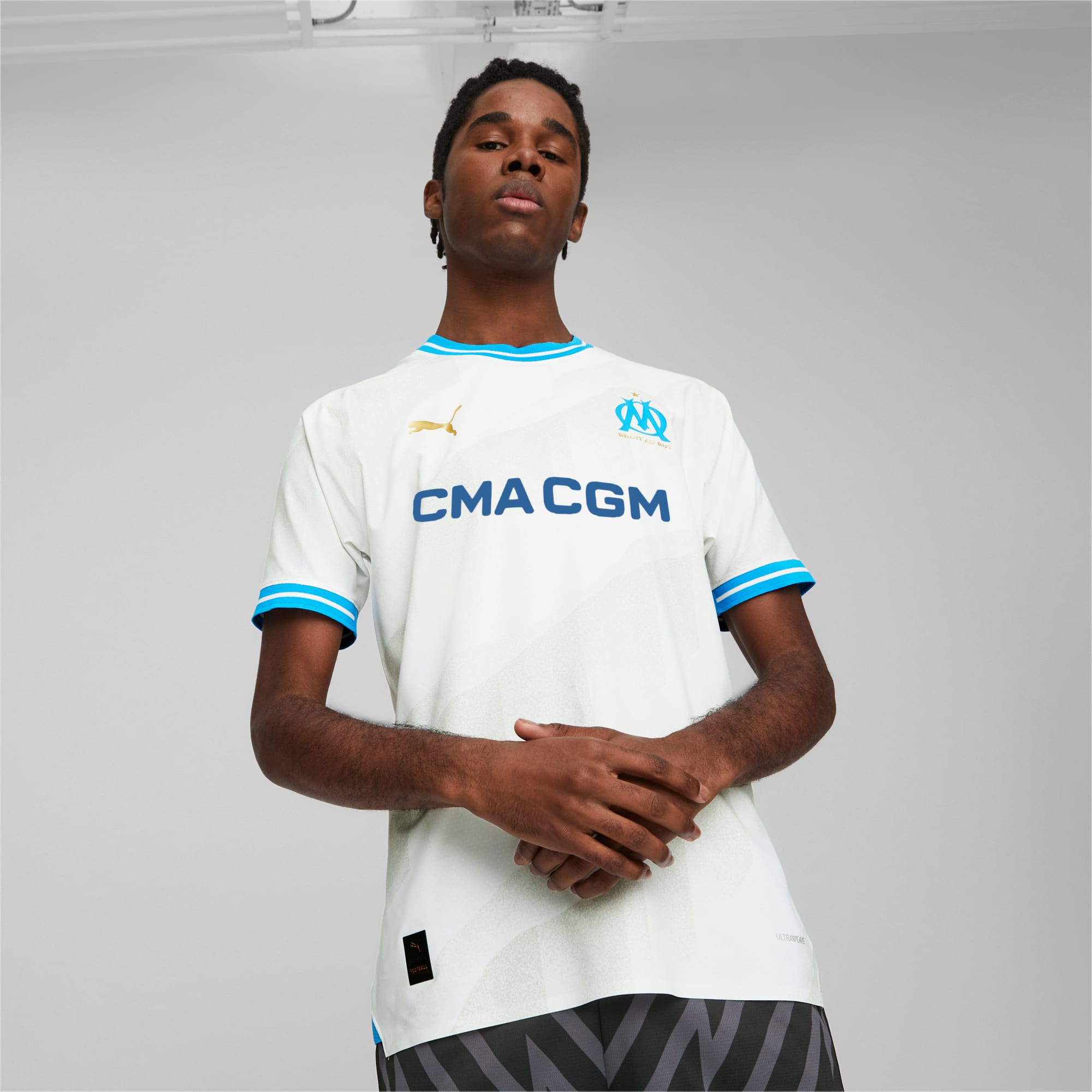 Maglia gara Home Olympique de Marseille Authentic 23/24 da uomo, blue