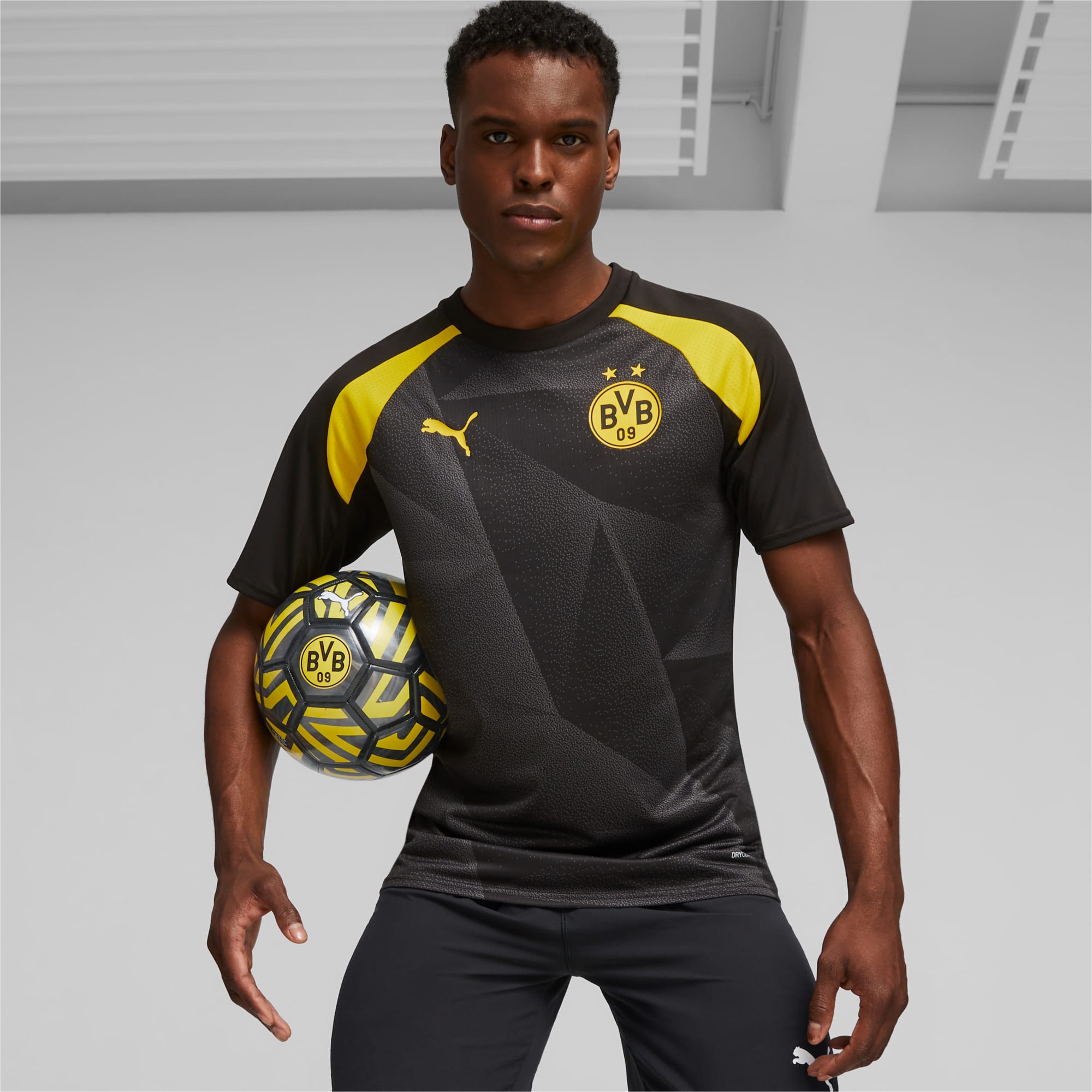 Camiseta deportiva Borussia Dortmund prepartido de manga corta para hombre, yellow