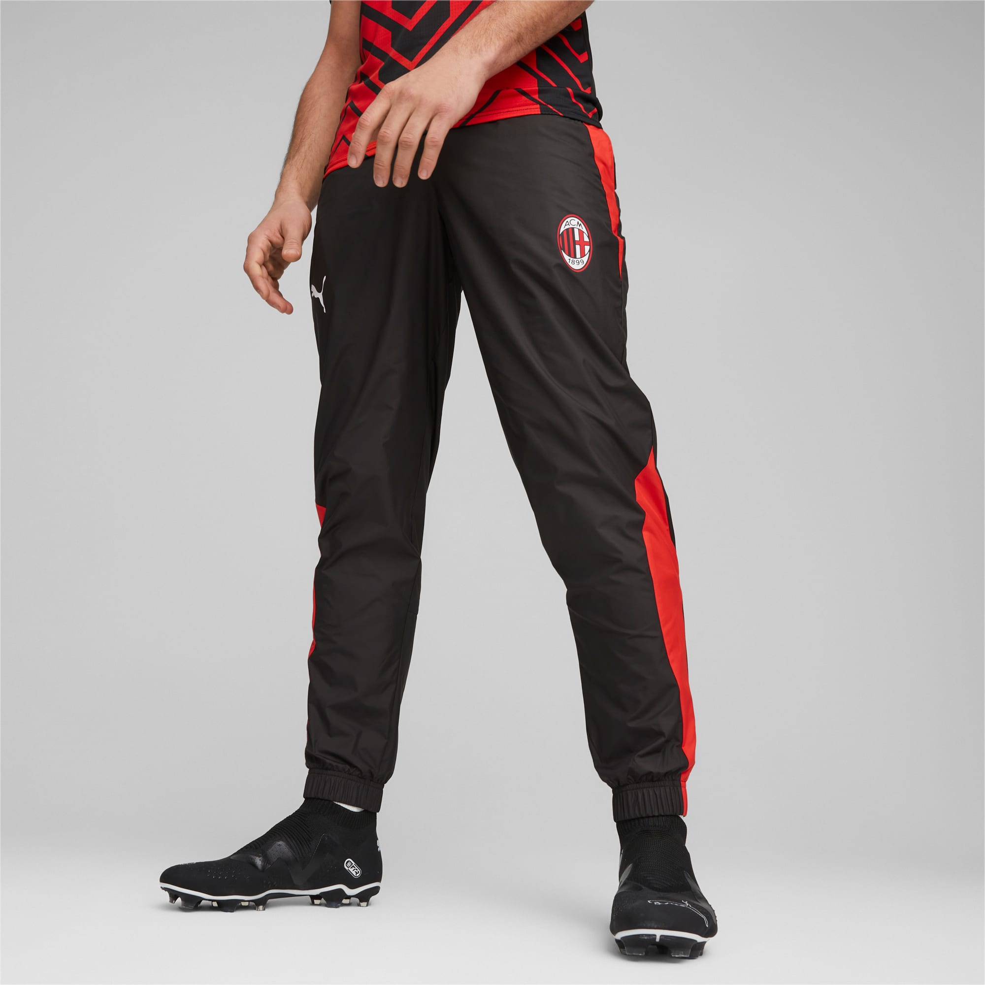 Pantaloni da calcio intessuti A.C. Milan pre-partita, red