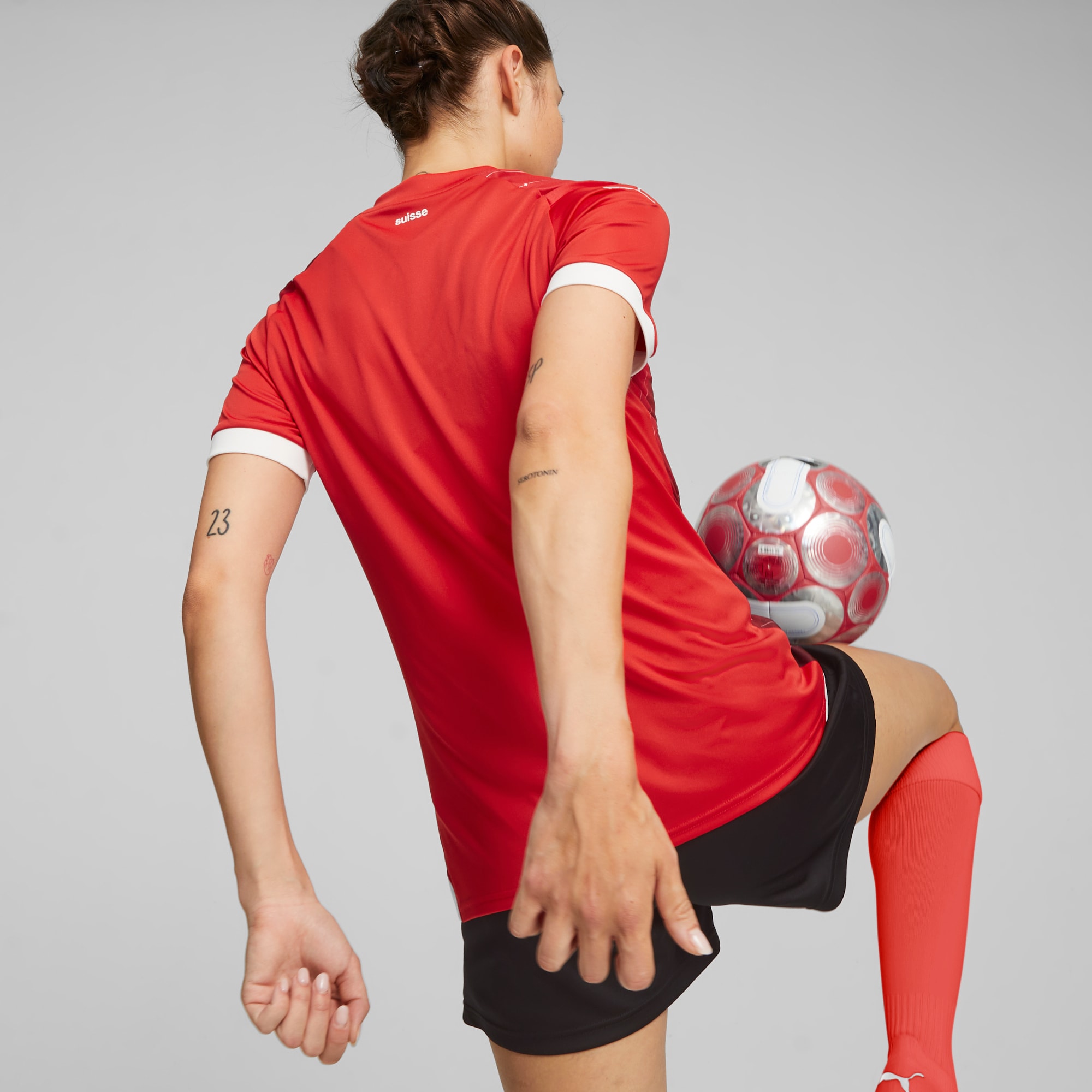 Womens red soccer shorts deals