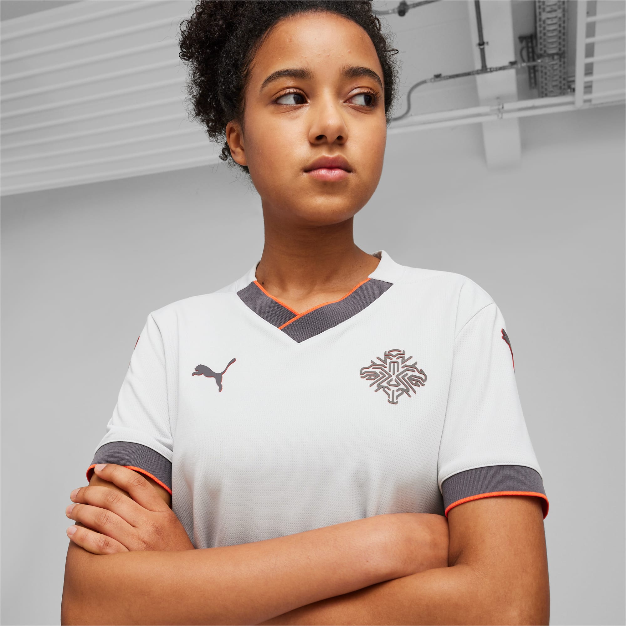 Iceland 2024 Away Jersey Youth, Ash Gray-Warm Earth, large