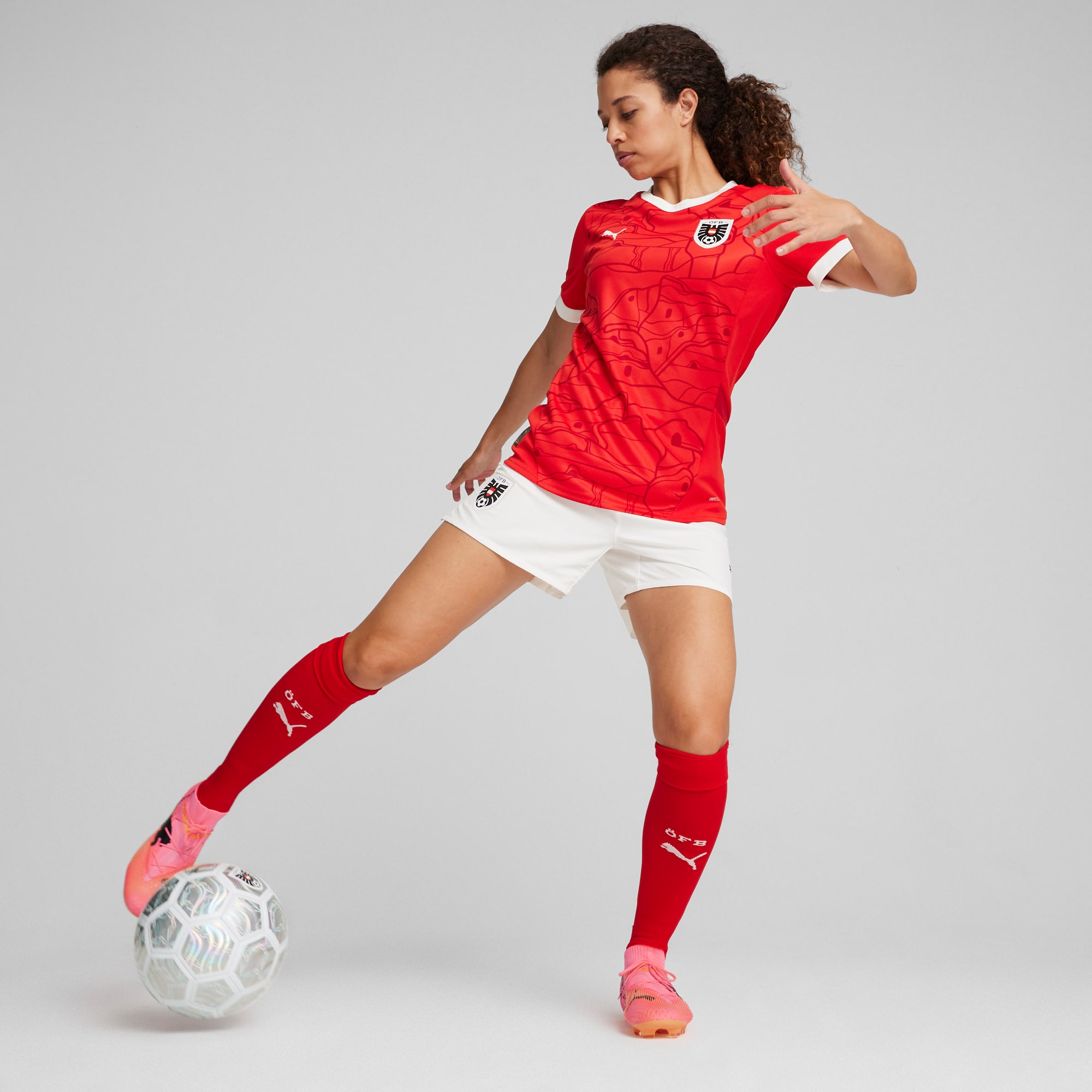 Austria 2024 Home Jersey Women, PUMA Red-Chili Pepper, large