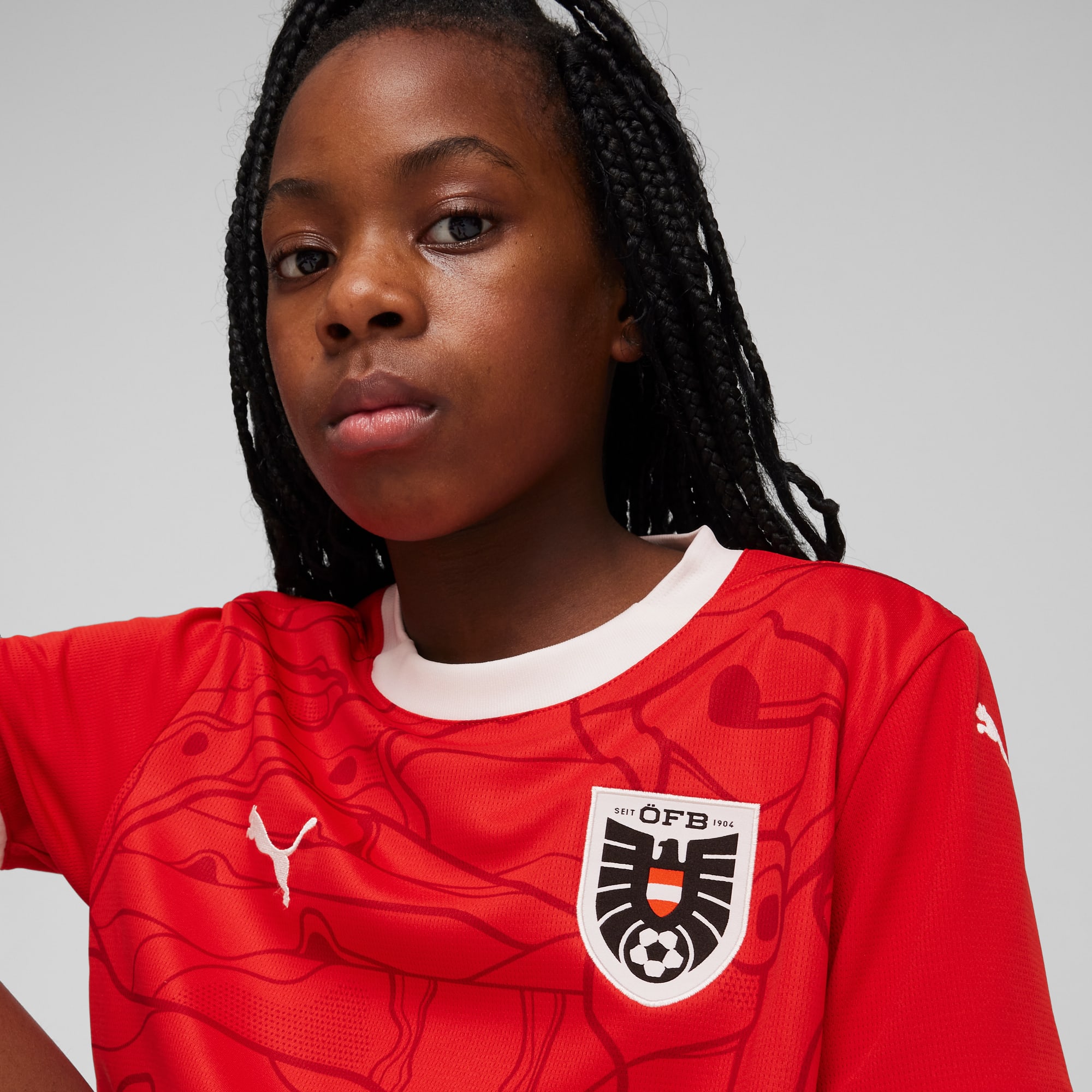 Austria 2024 Home Jersey Youth, PUMA Red-Chili Pepper, large