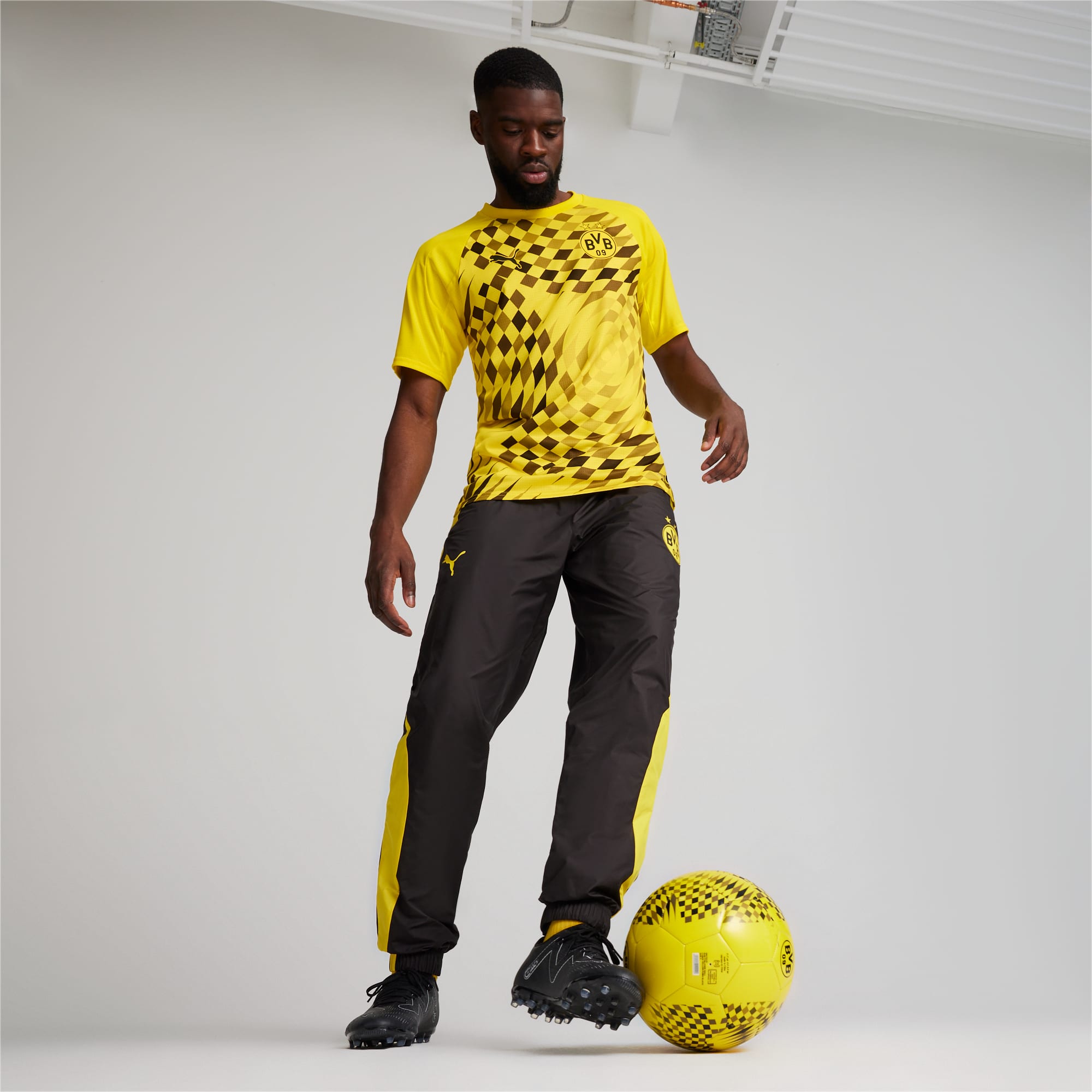 Camiseta deportiva Borussia Dortmund prepartido de manga corta para hombre, yellow