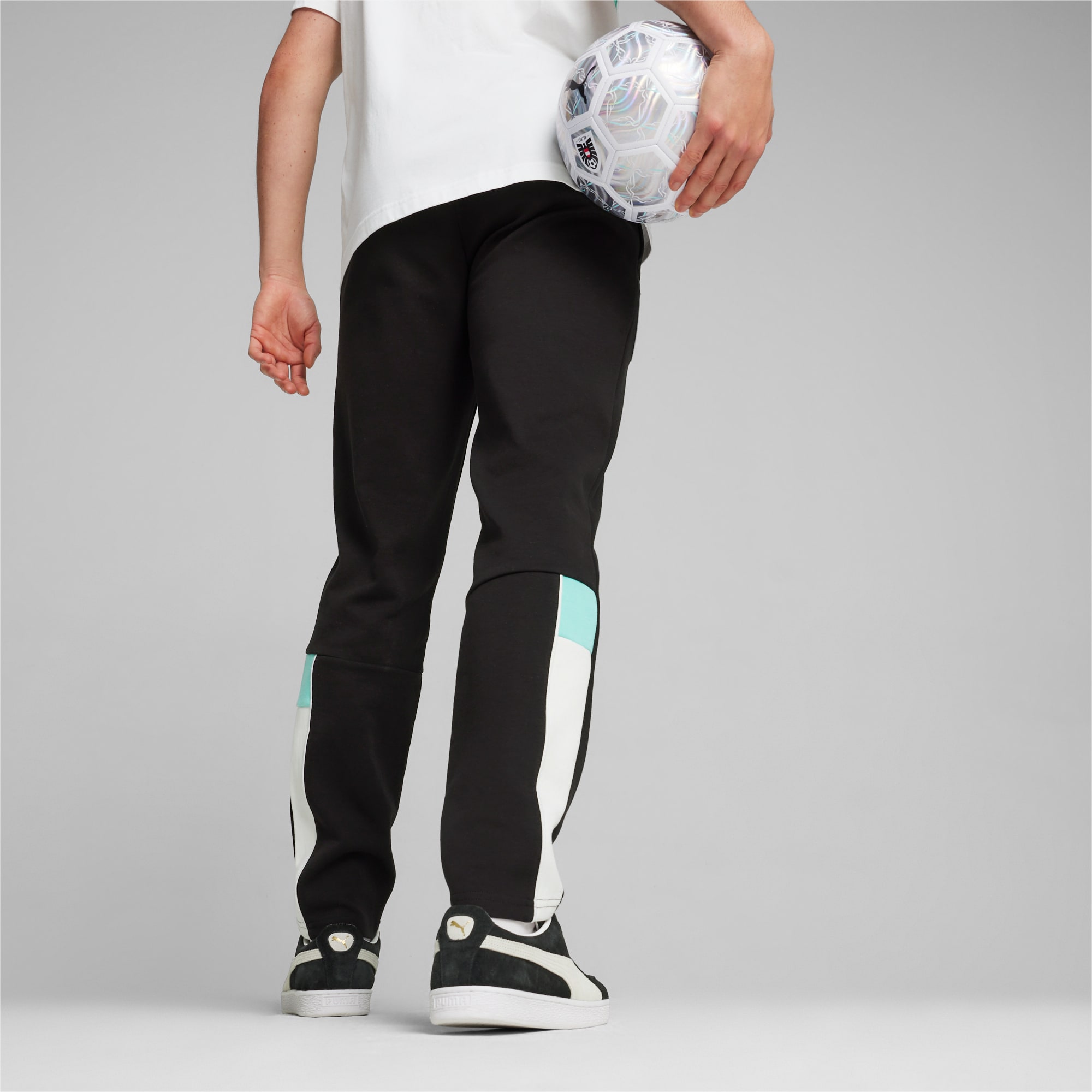Pantalon de survêtement FtblArchive Autriche, PUMA Black-Electric Peppermint, large