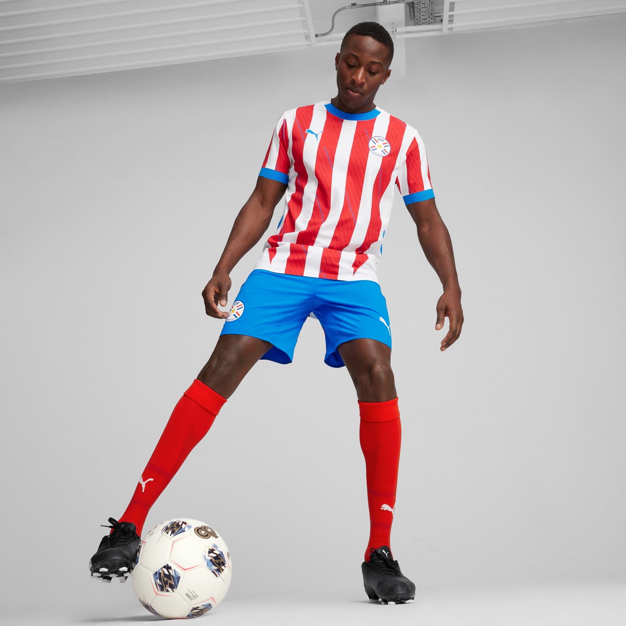 Paraguay 2024 Fußball Heimtrikot Herren, PUMA White-For All Time Red, large