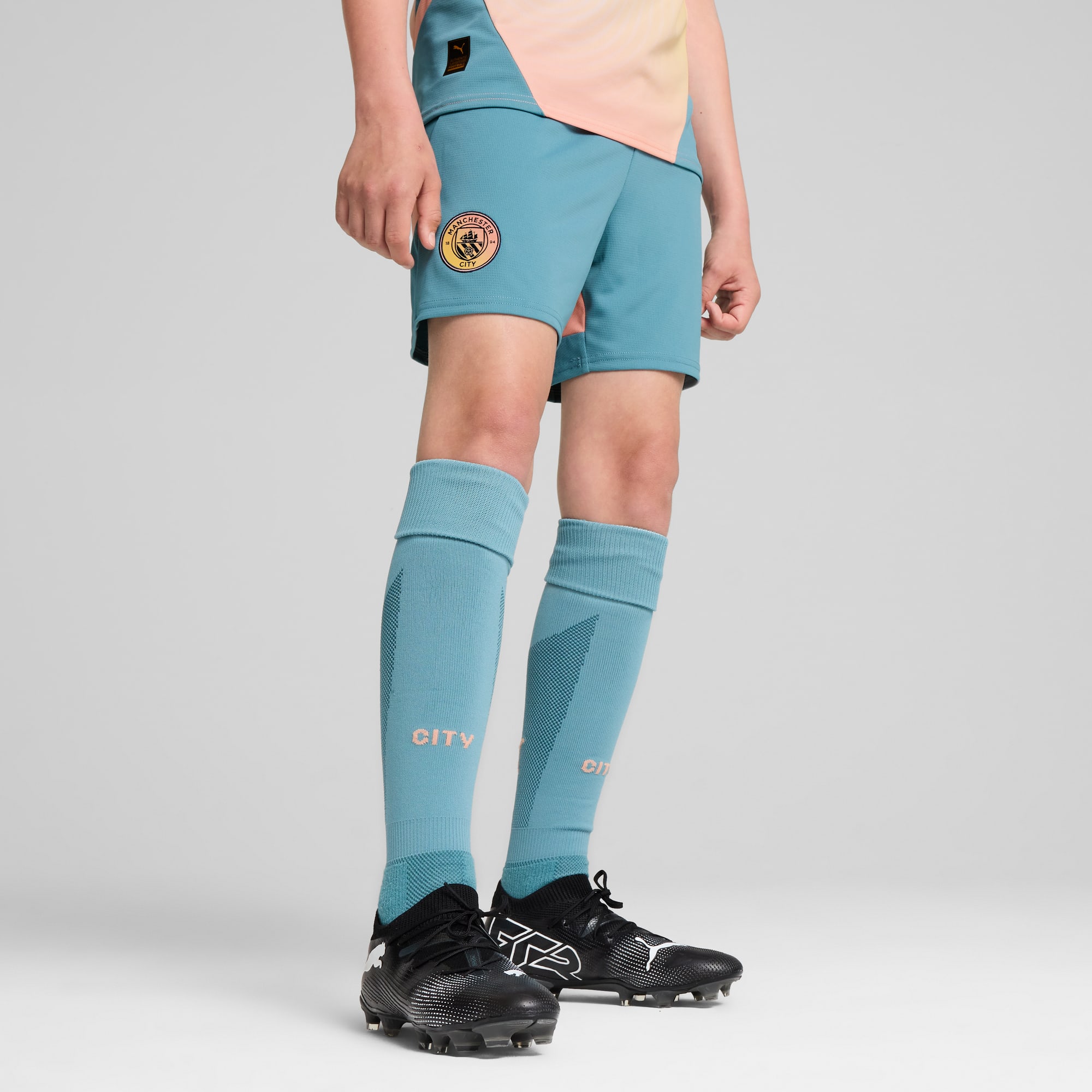 Manchester City 24/25 Shorts Youth, Bold Blue-Poppy Pink, large