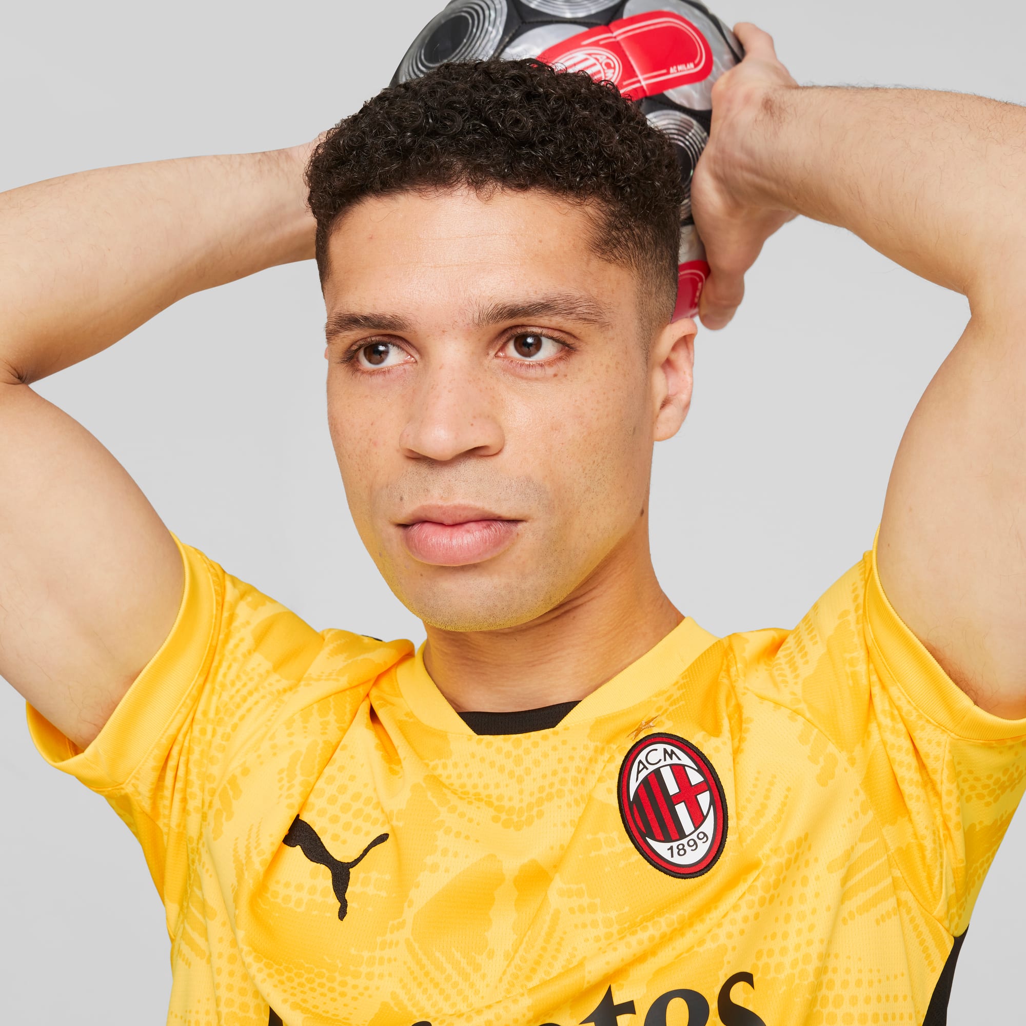 AC Milan 24/25 Goalkeeper Short Sleeve Jersey Men, Yellow Blaze-Pelé Yellow, large