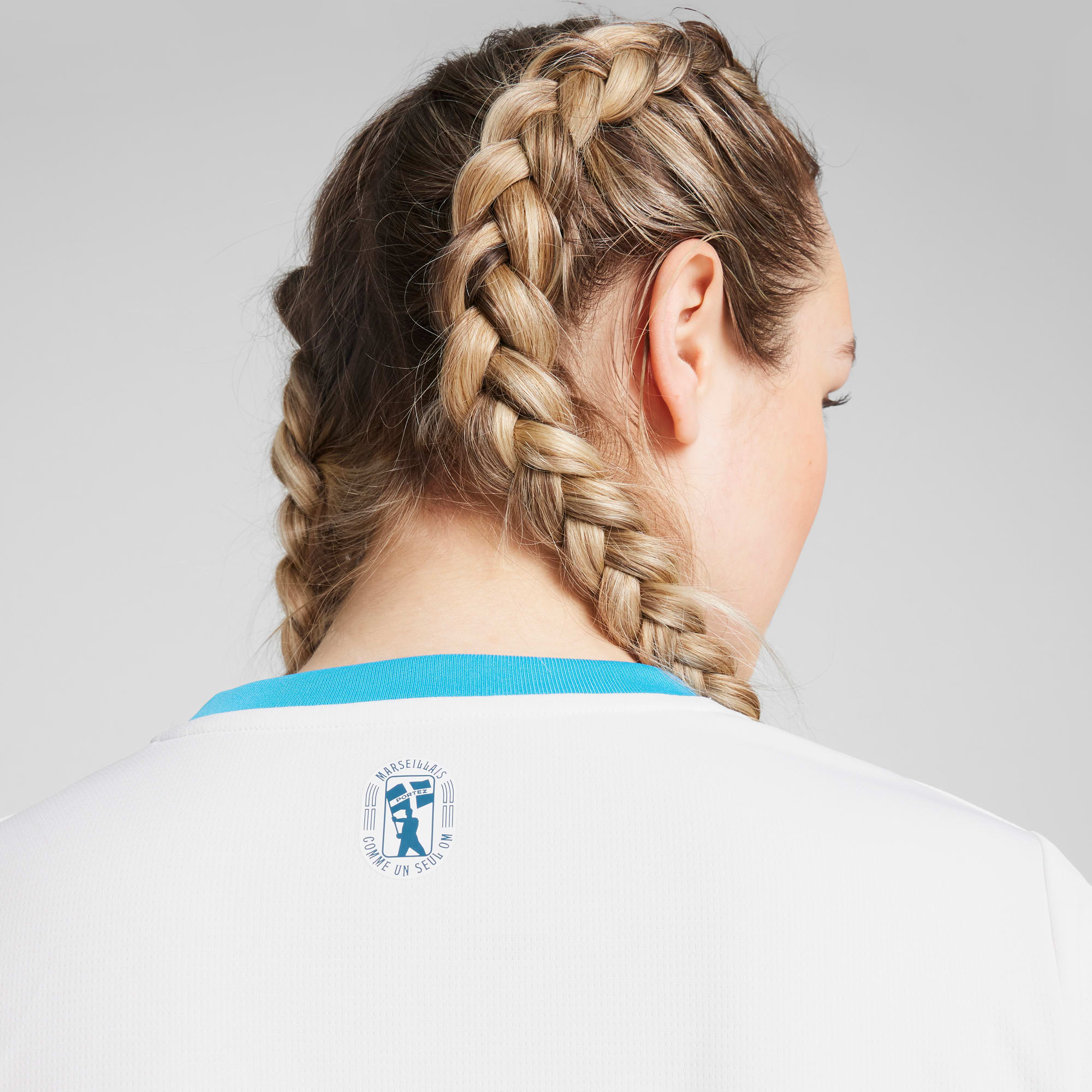 Olympique de Marseille 24/25 Home Jersey Women, PUMA White-Bleu Azur, large
