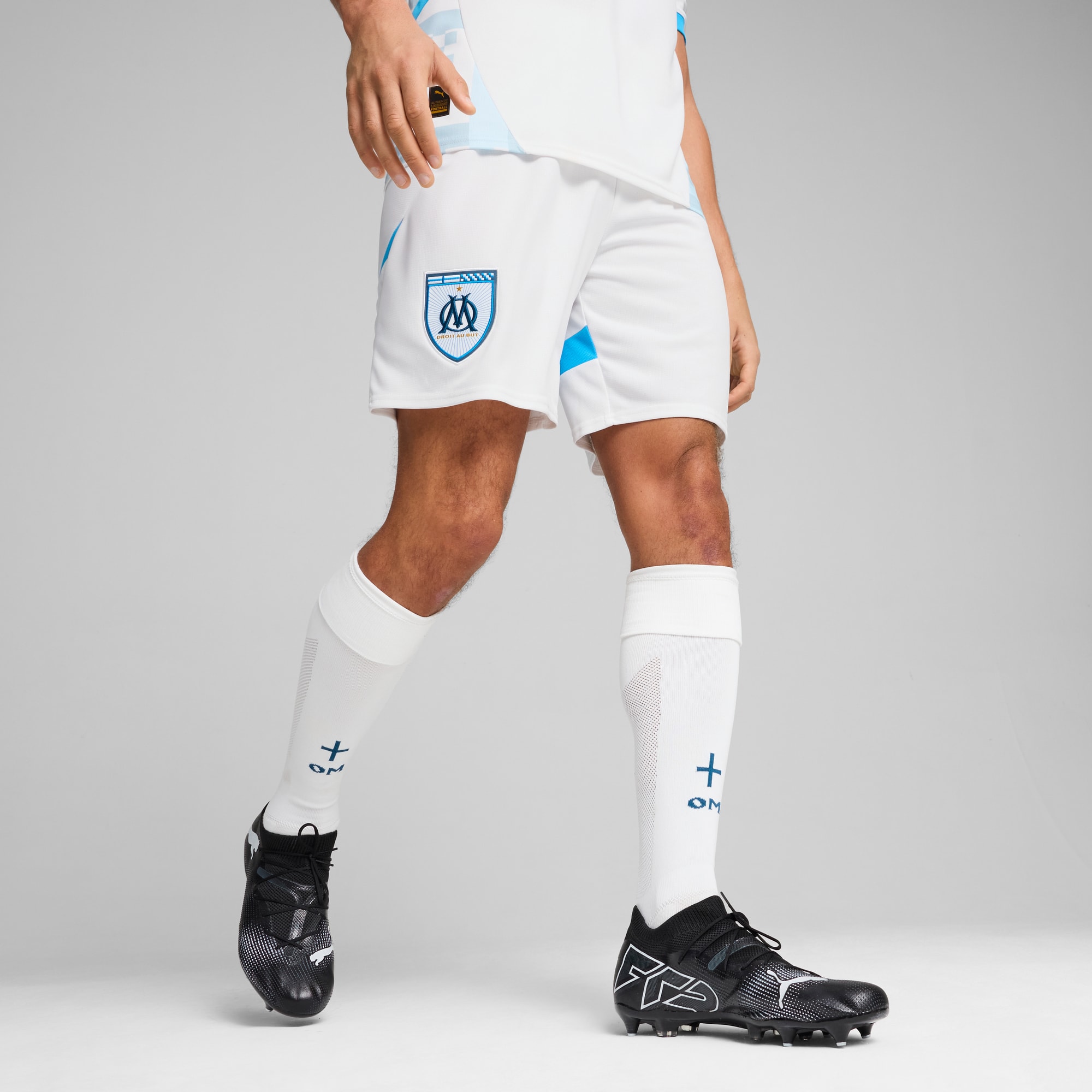 Shorts Olympique de Marseille 24/25 da uomo, PUMA White-Bleu Azur, large