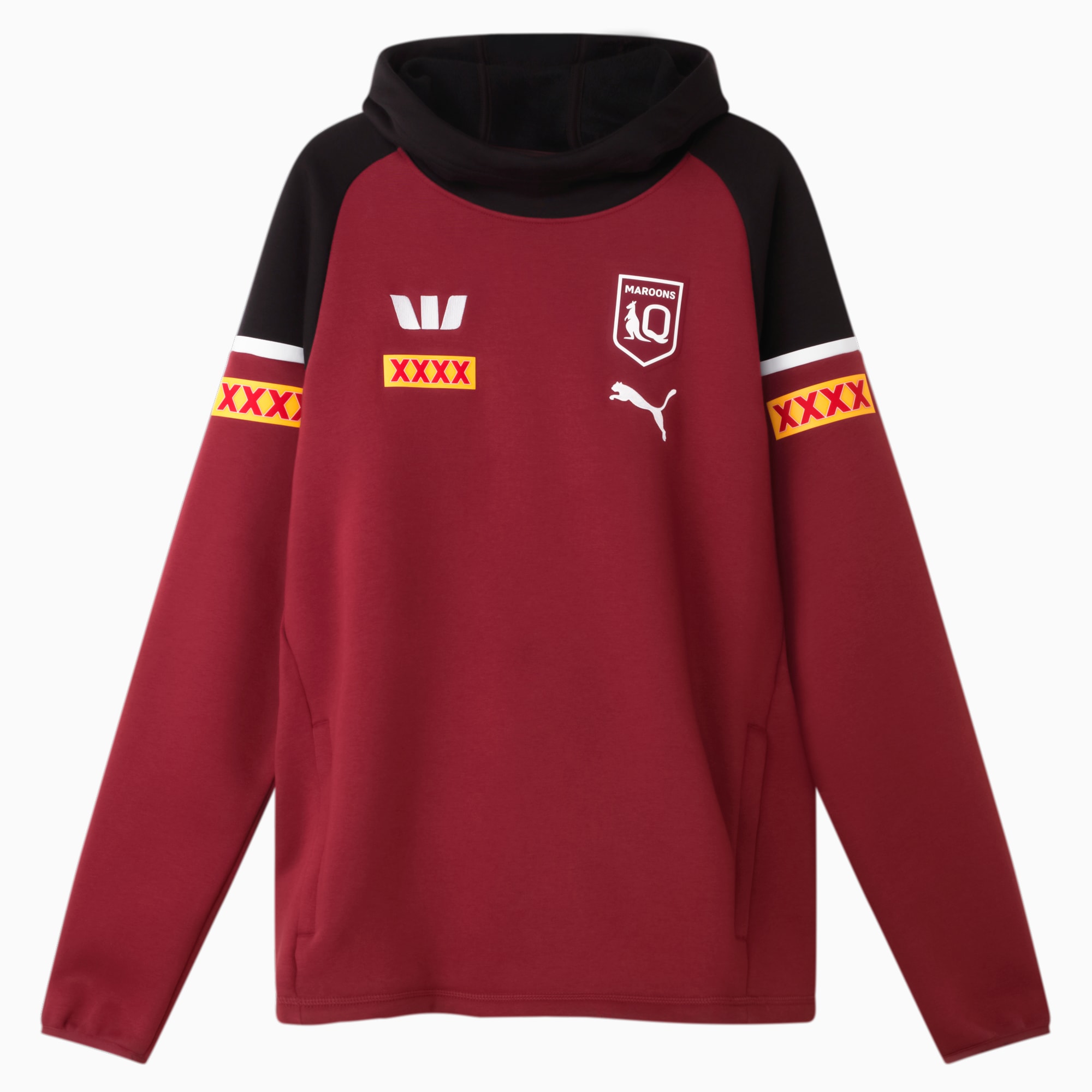Queensland Maroons 2024 Men s Team Hoodie PUMA Black Burgundy