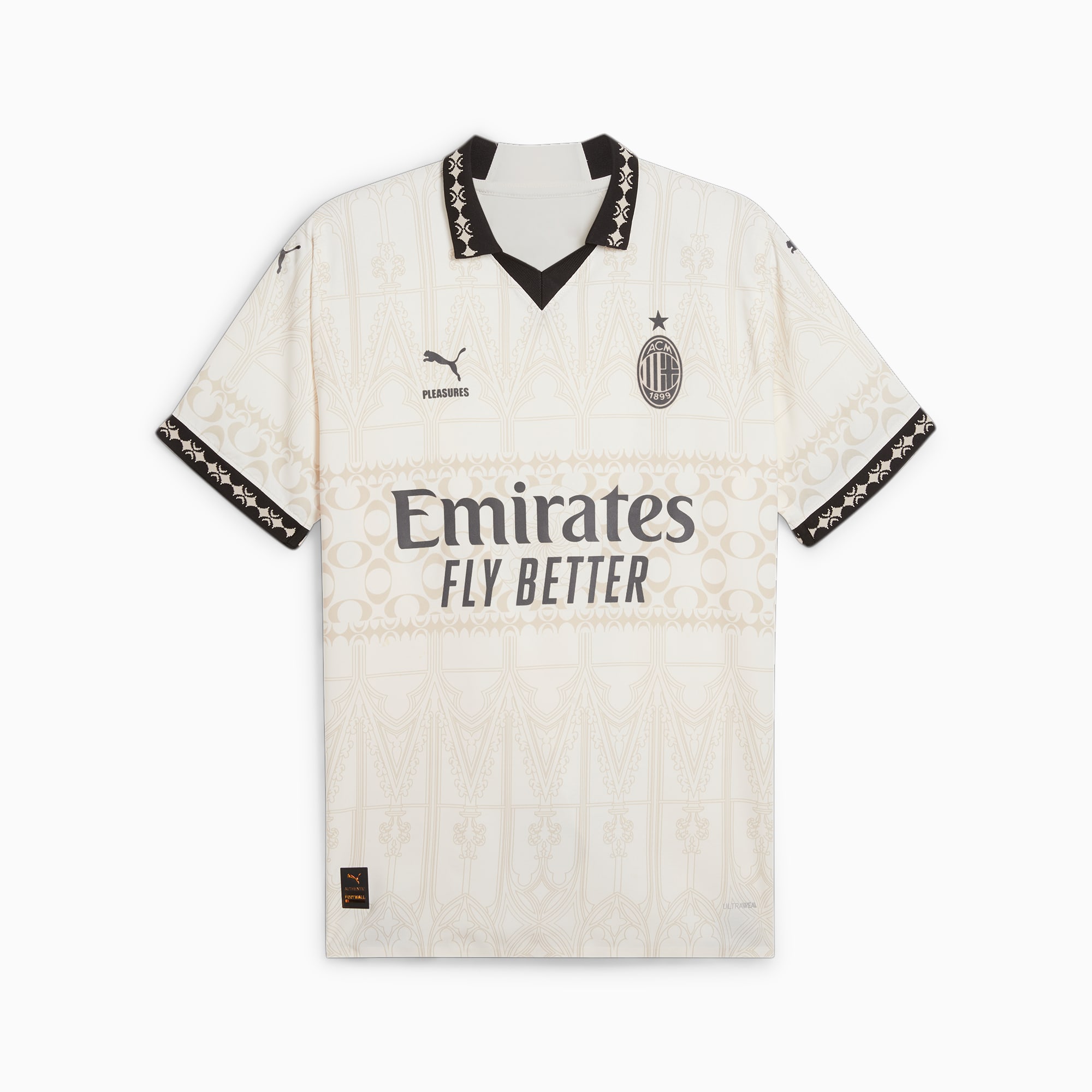 Maglia da calcio in jersey AC Milan x PLEASURES Authentic da uomo, beige