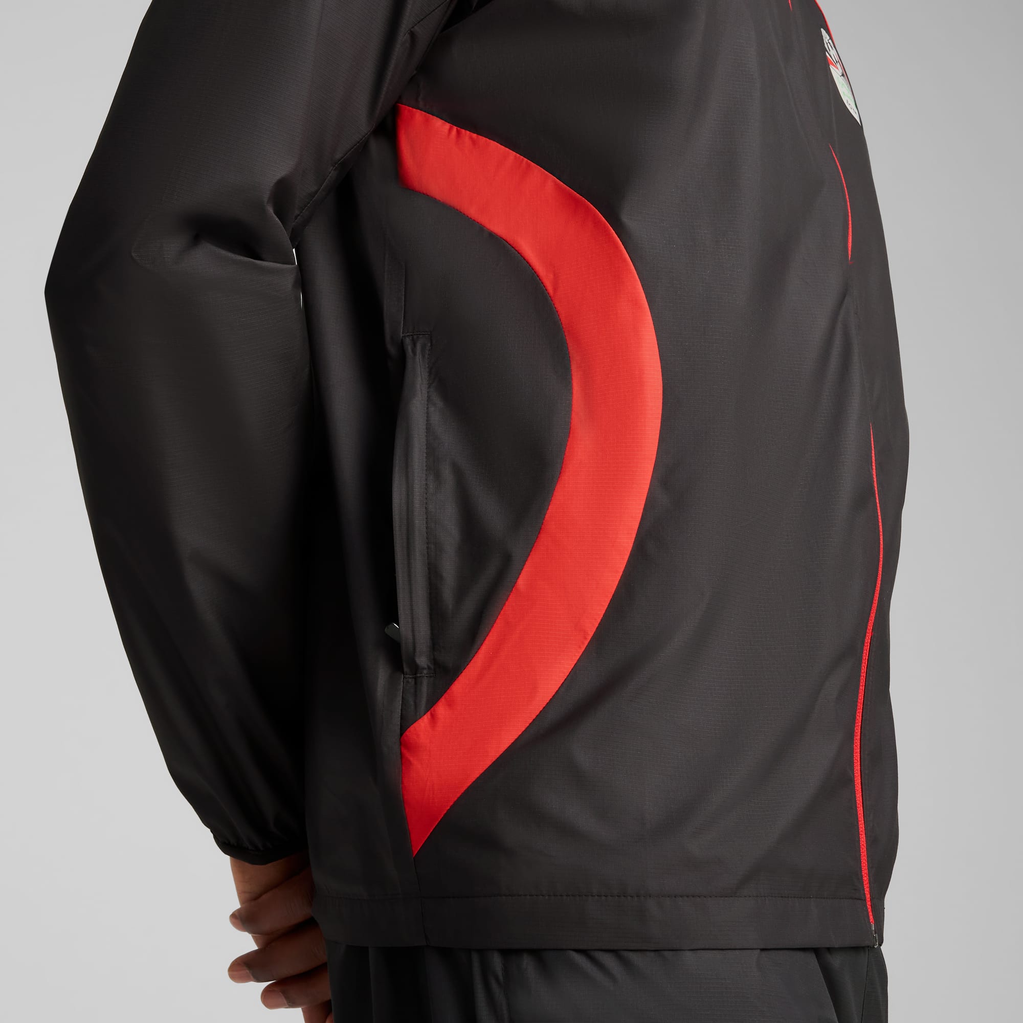 Egypt Pre-match Woven Jacket Men, PUMA Black-PUMA Red, large