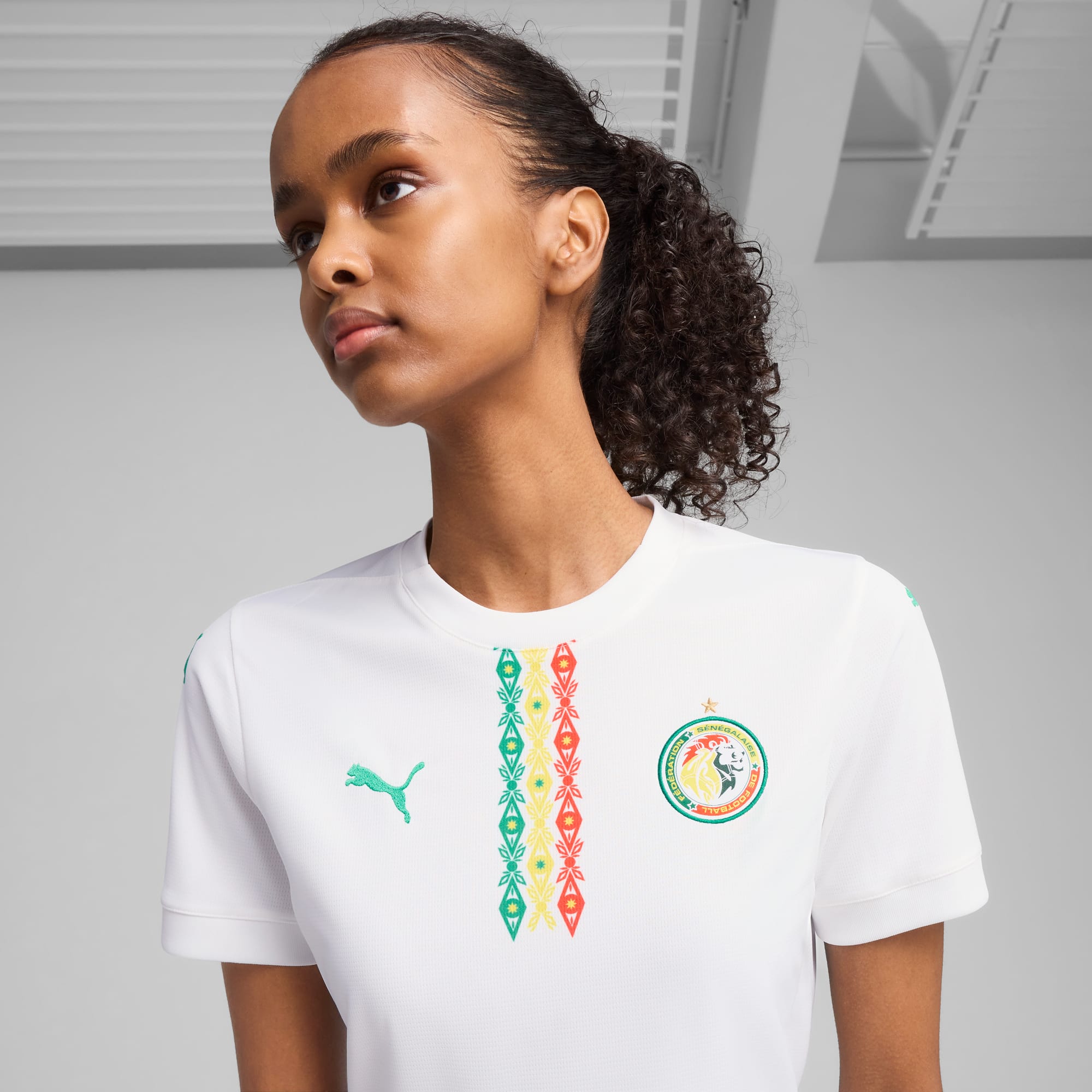 Senegal 2025 Home Jersey Women, PUMA White-Sport Green, large