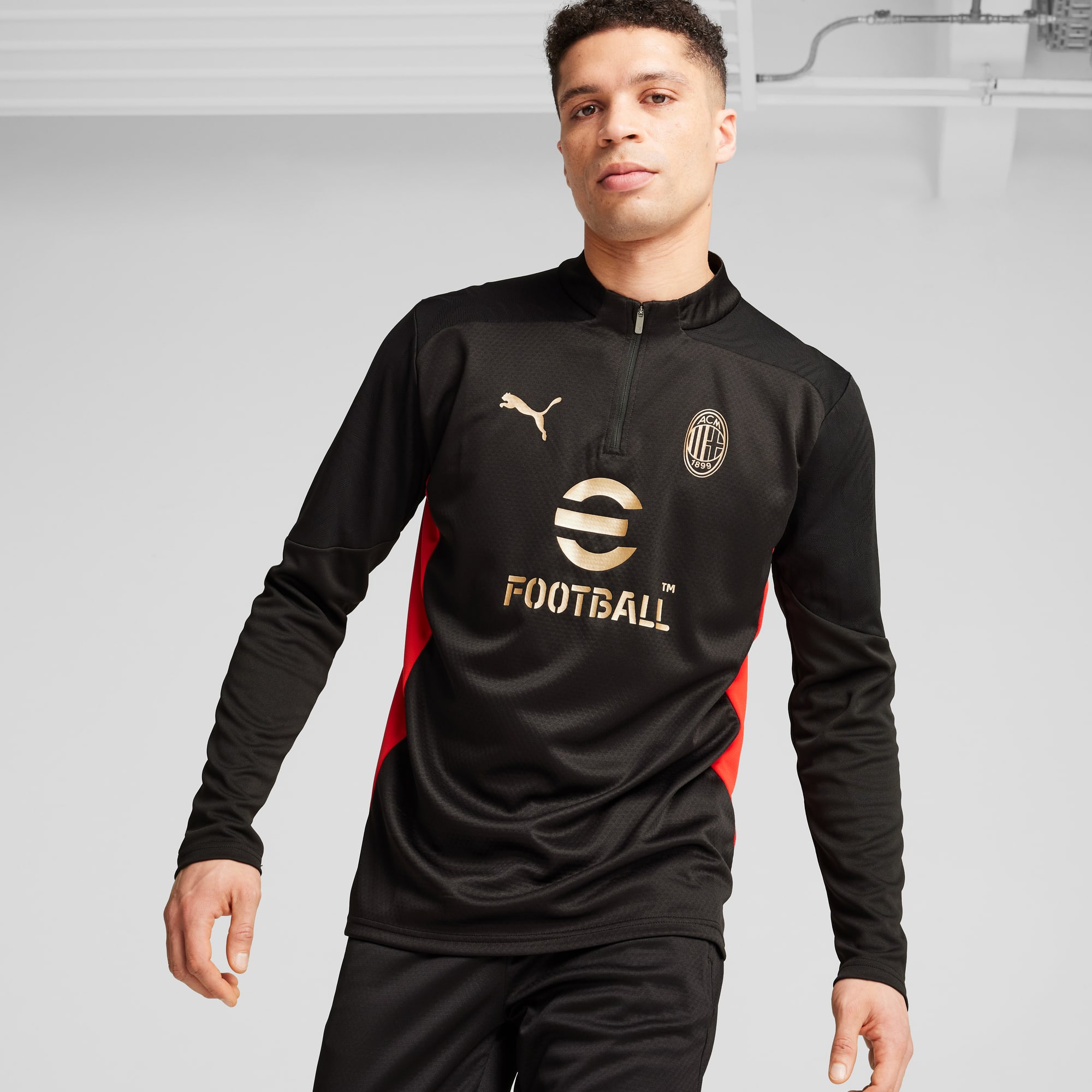 Maglia da allenamento con zip a un quarto AC Milan da uomo PUMA