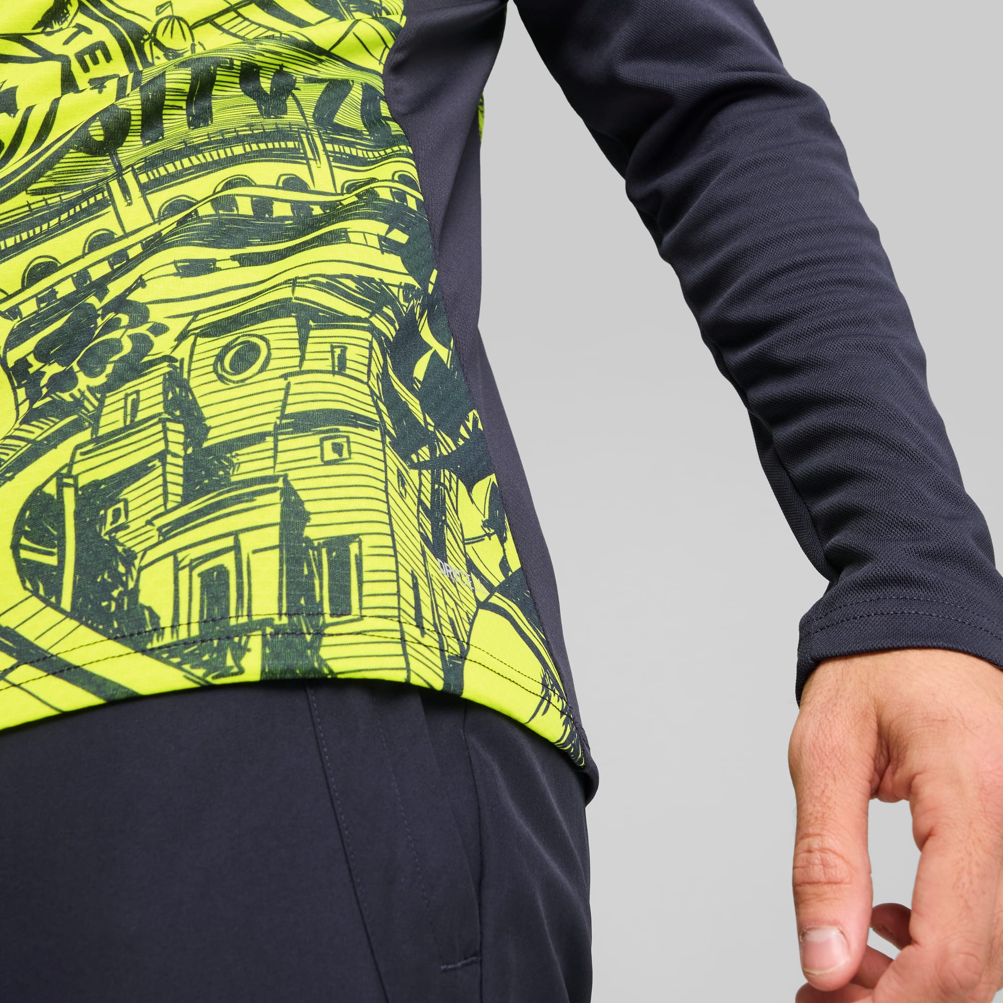 Manchester City Pre-match Quarter-Zip Top Men, Yellow Glow-Magic Blue, large