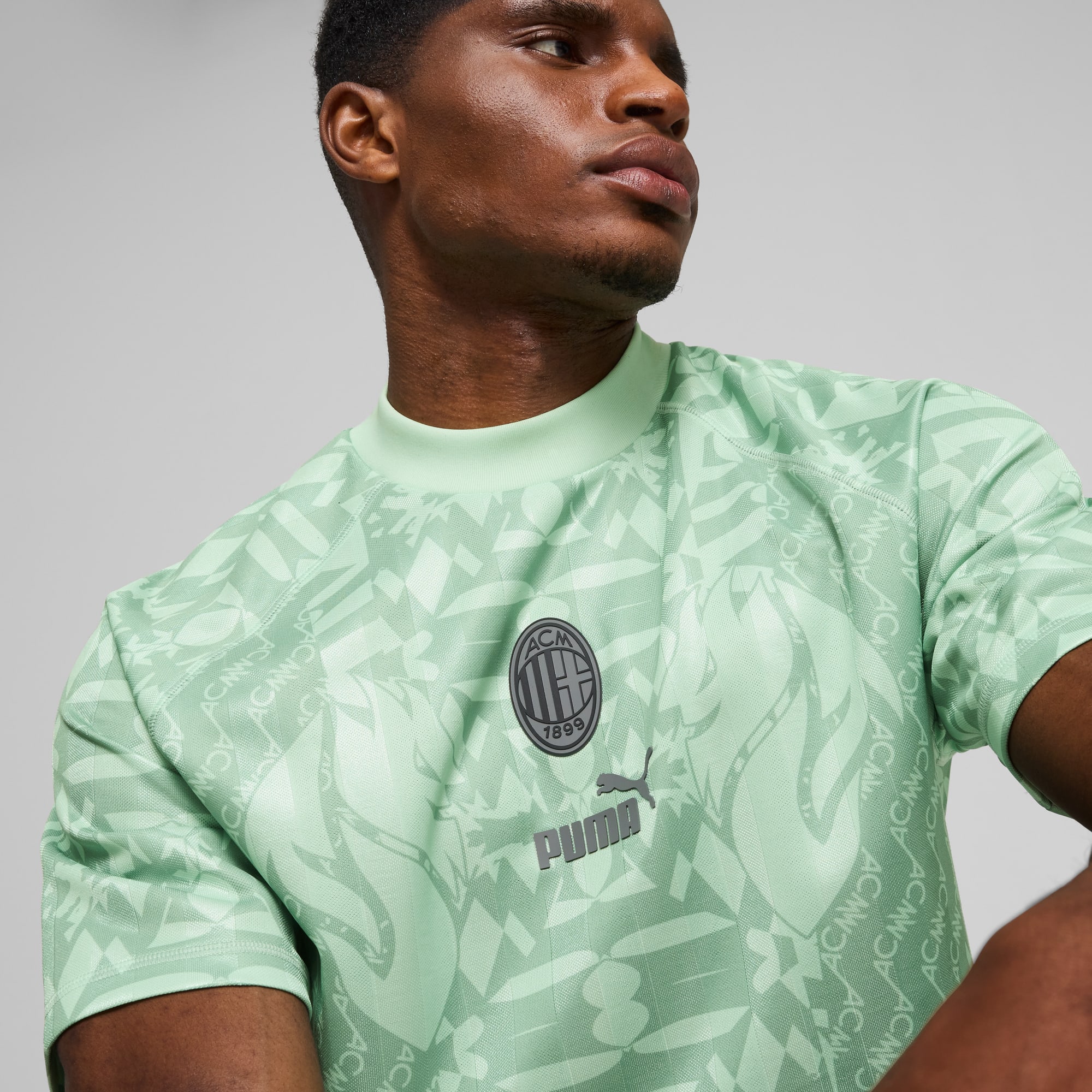 AC Milan ftblSTATEMENT Retro Jersey Men, Fresh Mint-Flat Medium Gray, large