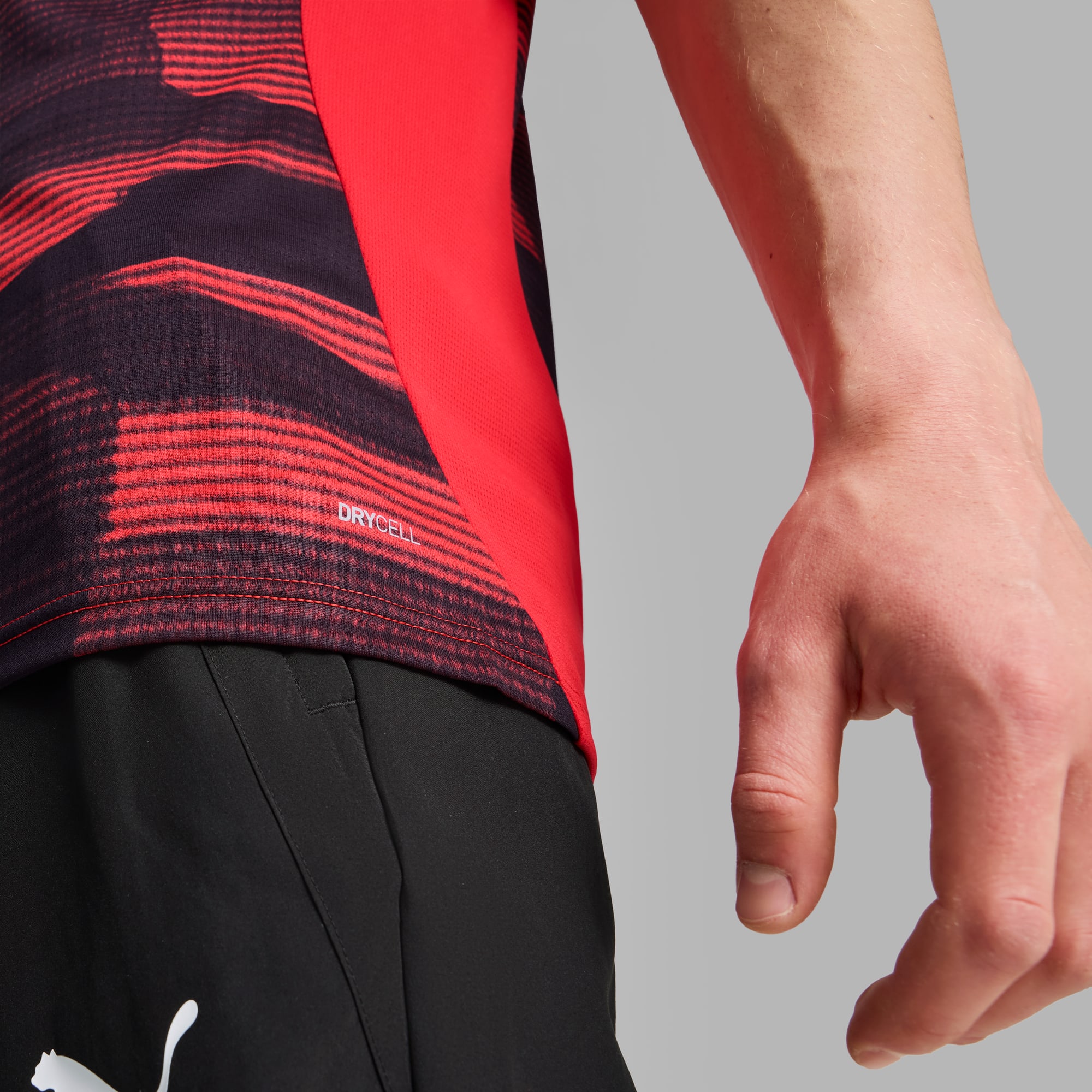 AC Milan Pre-match Short Sleeve Jersey Men, For All Time Red-PUMA Black, large
