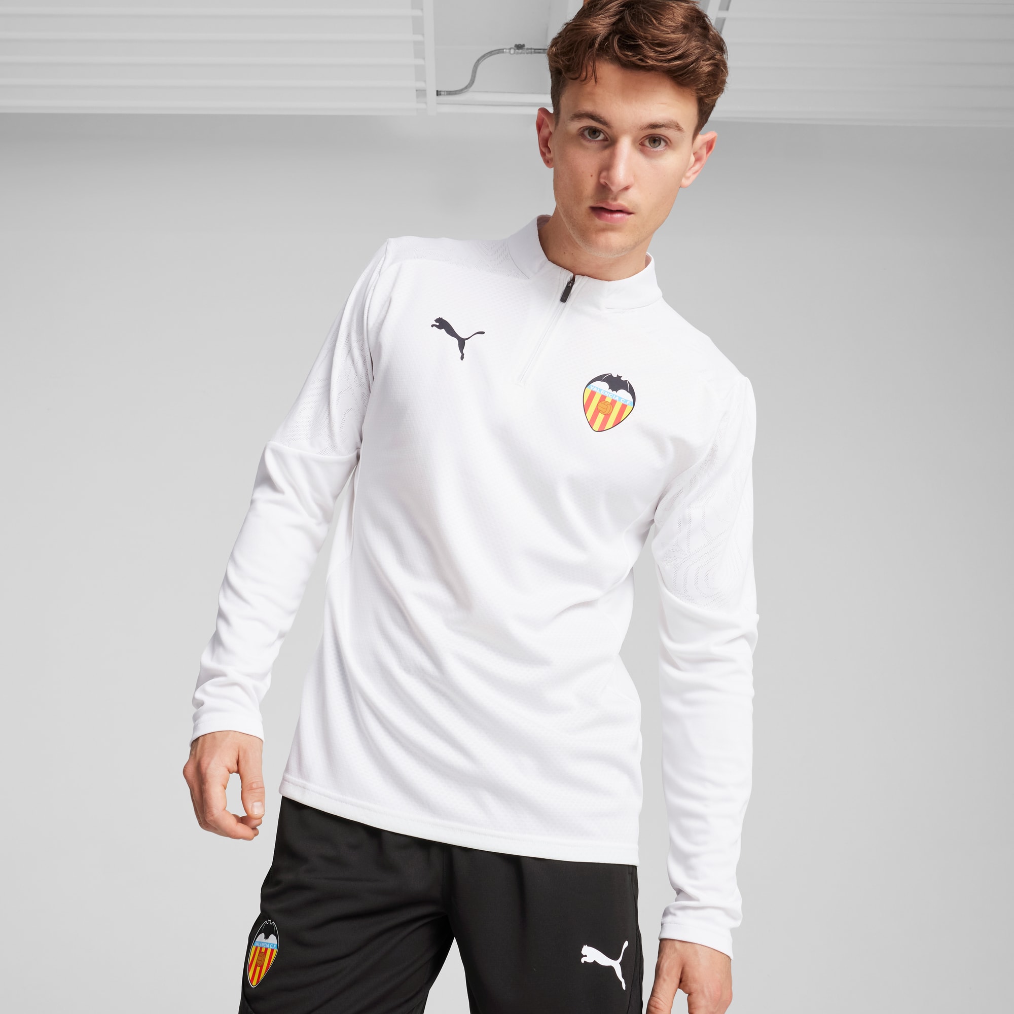 Valencia CF Training Quarter-Zip Top Men, PUMA White, large