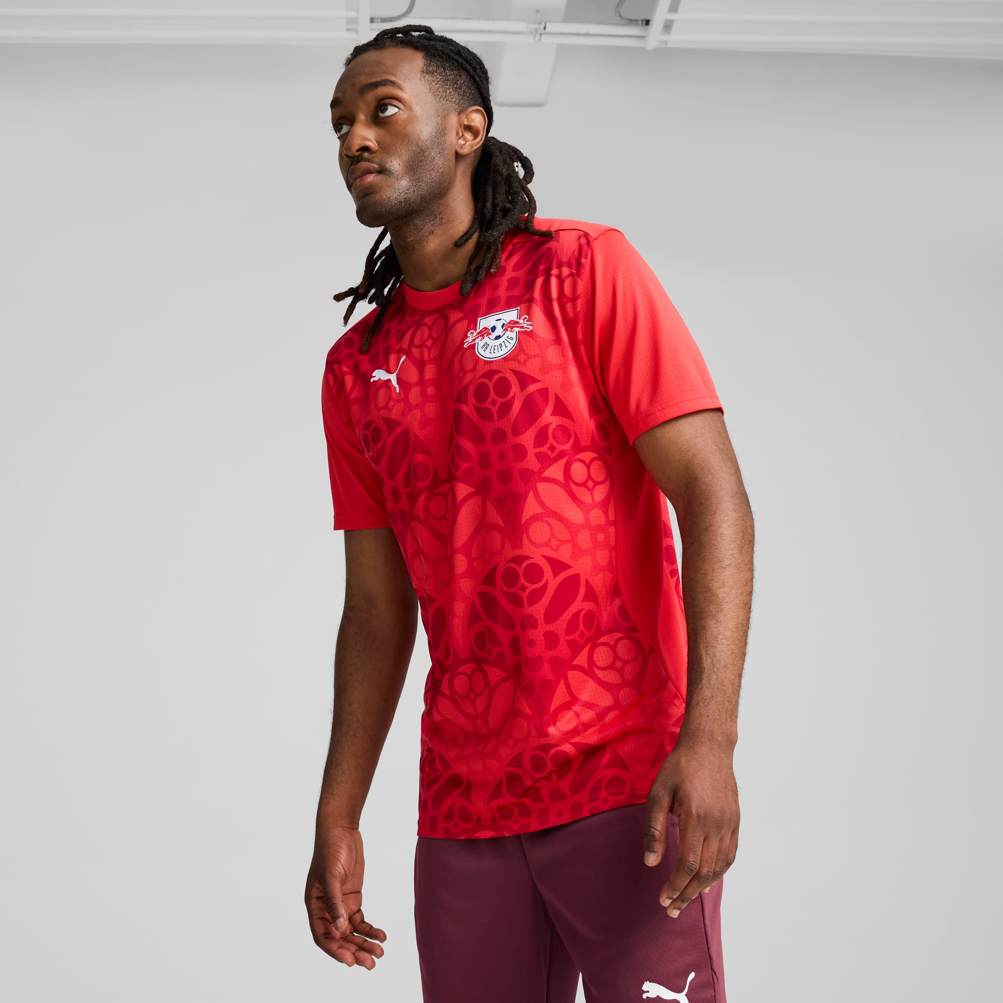 RB Maglia a manica corta pre partita Leipzig da uomo PUMA