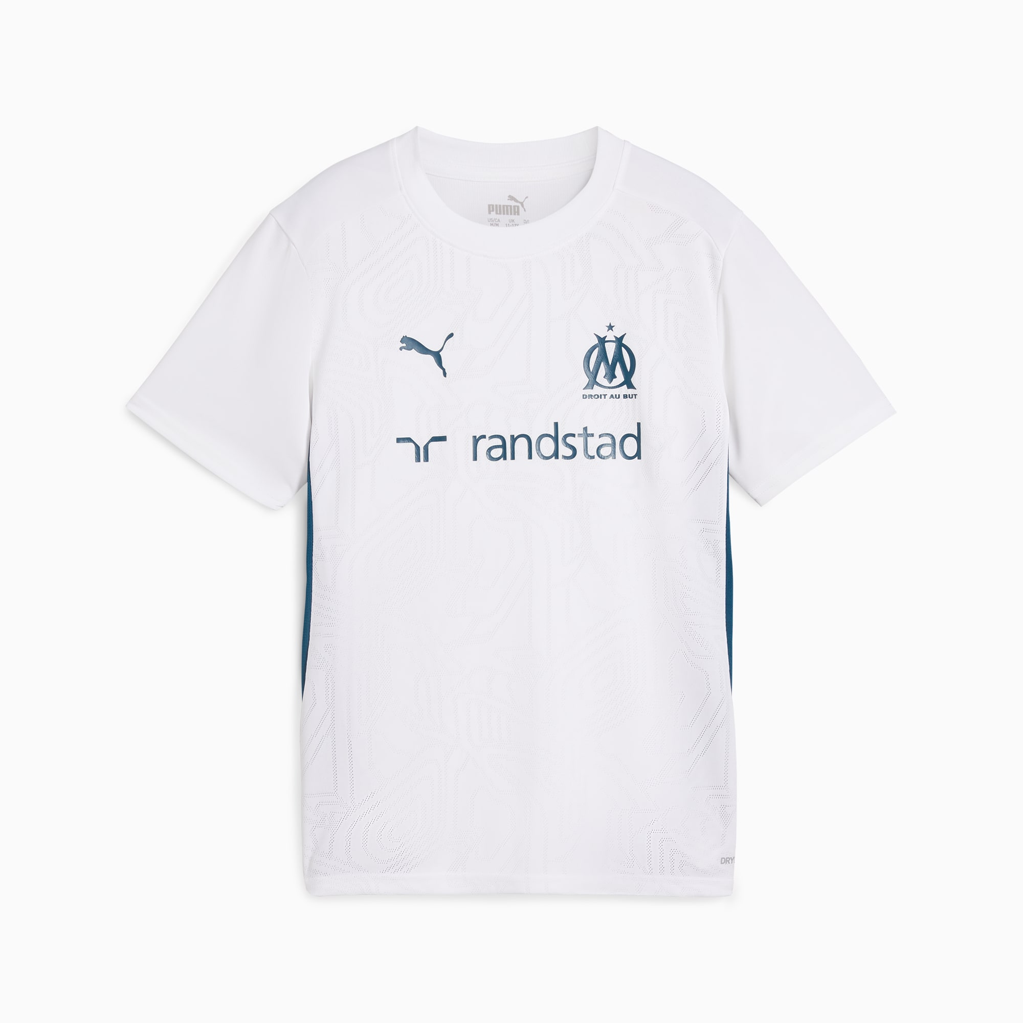 Olympique de Marseille Training Jersey Youth, PUMA White-Ocean Tropic, large