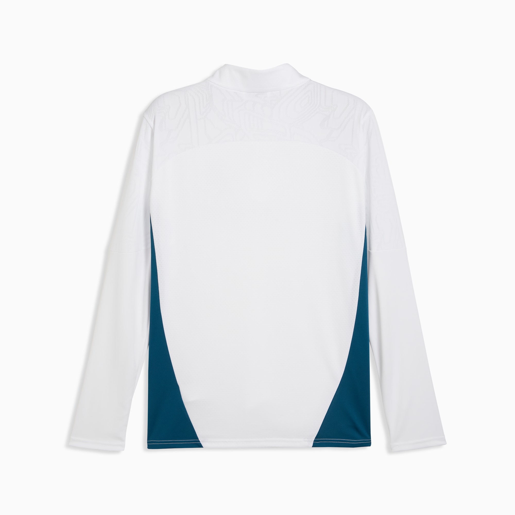 Maglia da training con zip corta Olympique de Marseille da uomo, PUMA White-Ocean Tropic, large