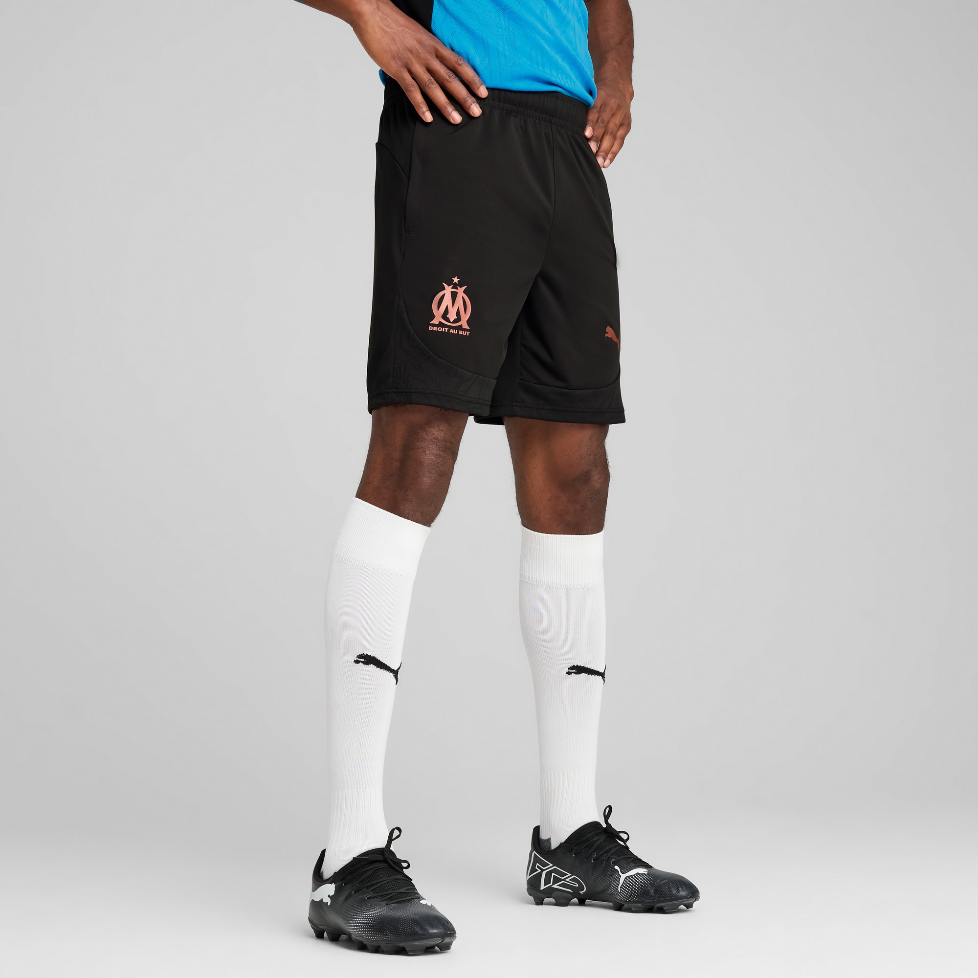 Short d’entraînement Olympique de Marseille Homme, PUMA Black-PUMA Copper, large