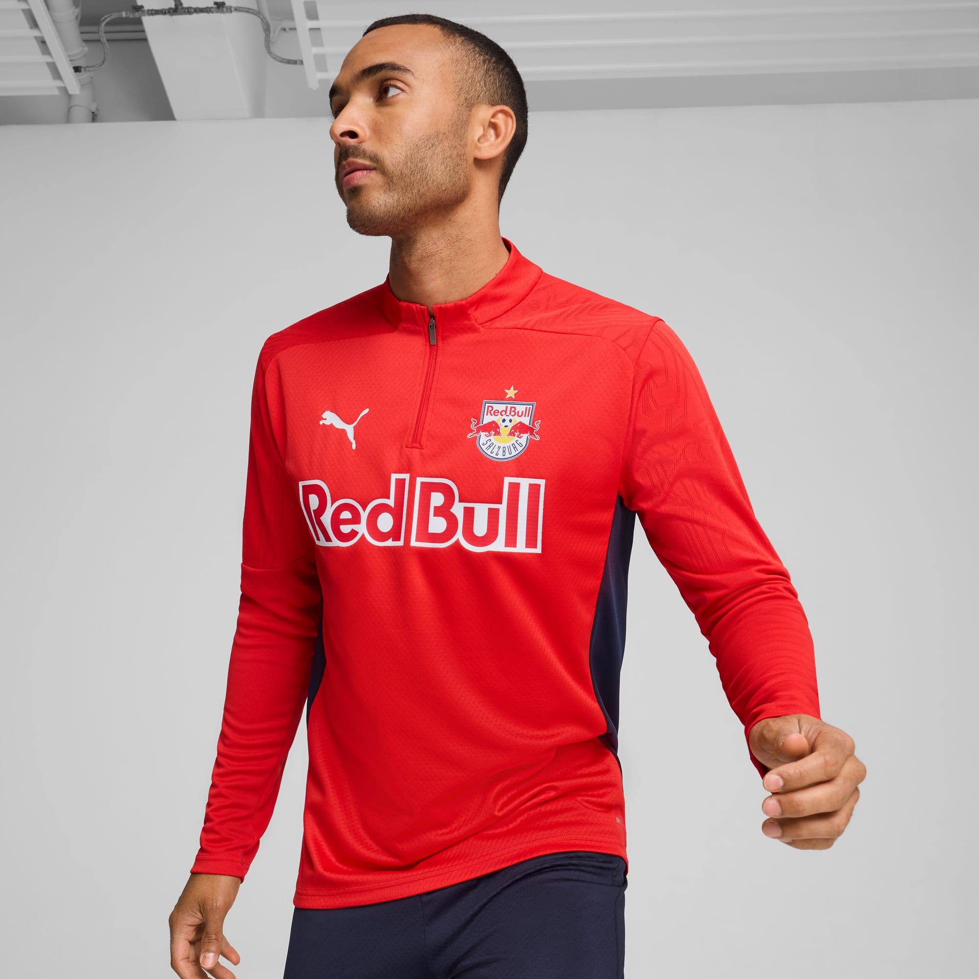 FC Red Bull Salzburg Training Quarter-Zip Top Men, PUMA Red-PUMA Navy, large