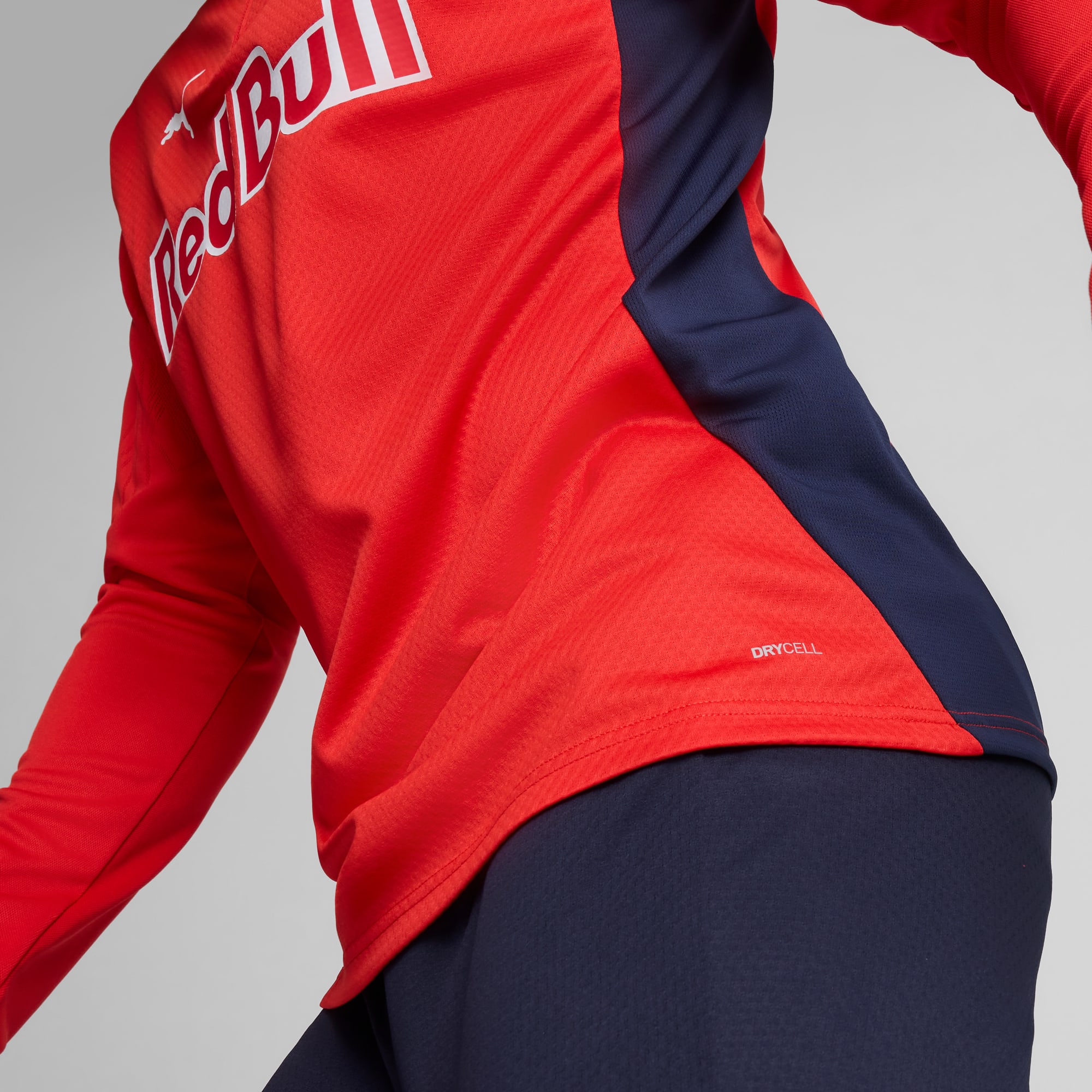 Camiseta de training FC Red Bull Salzburg con cremallera de un cuarto para hombre, PUMA Red-PUMA Navy, large