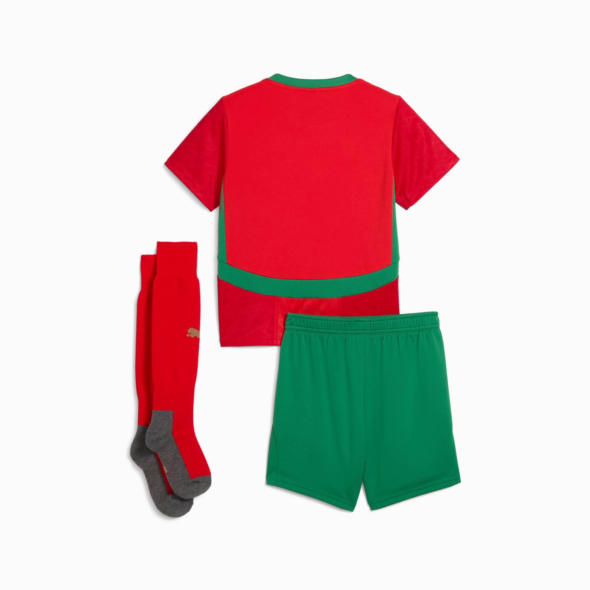 Minikit Home Marocco 2025 per ragazzi, PUMA Red-Archive Green, large