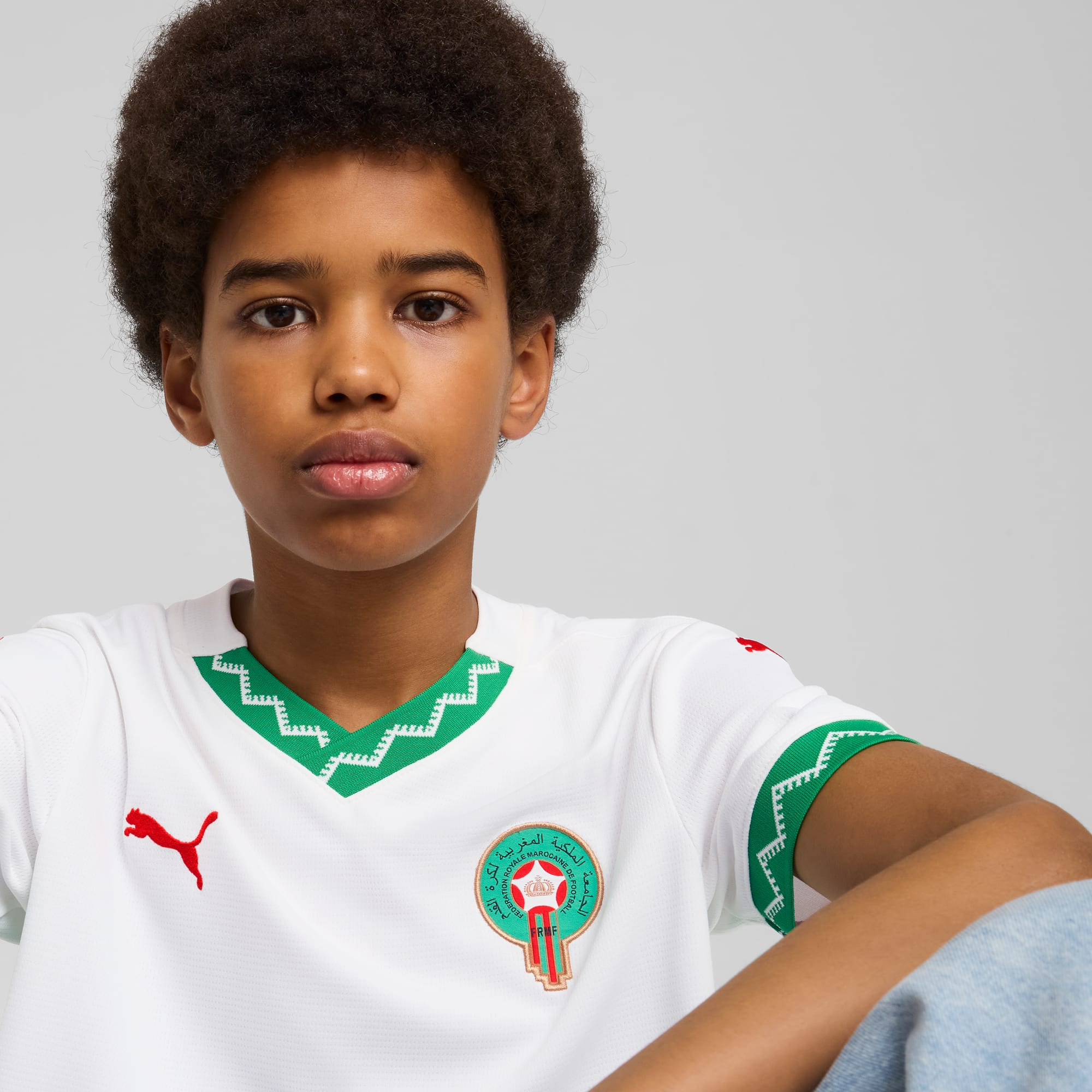 Morocco 2025 Away Jersey Youth, PUMA White-Fast Green-PUMA Red, large