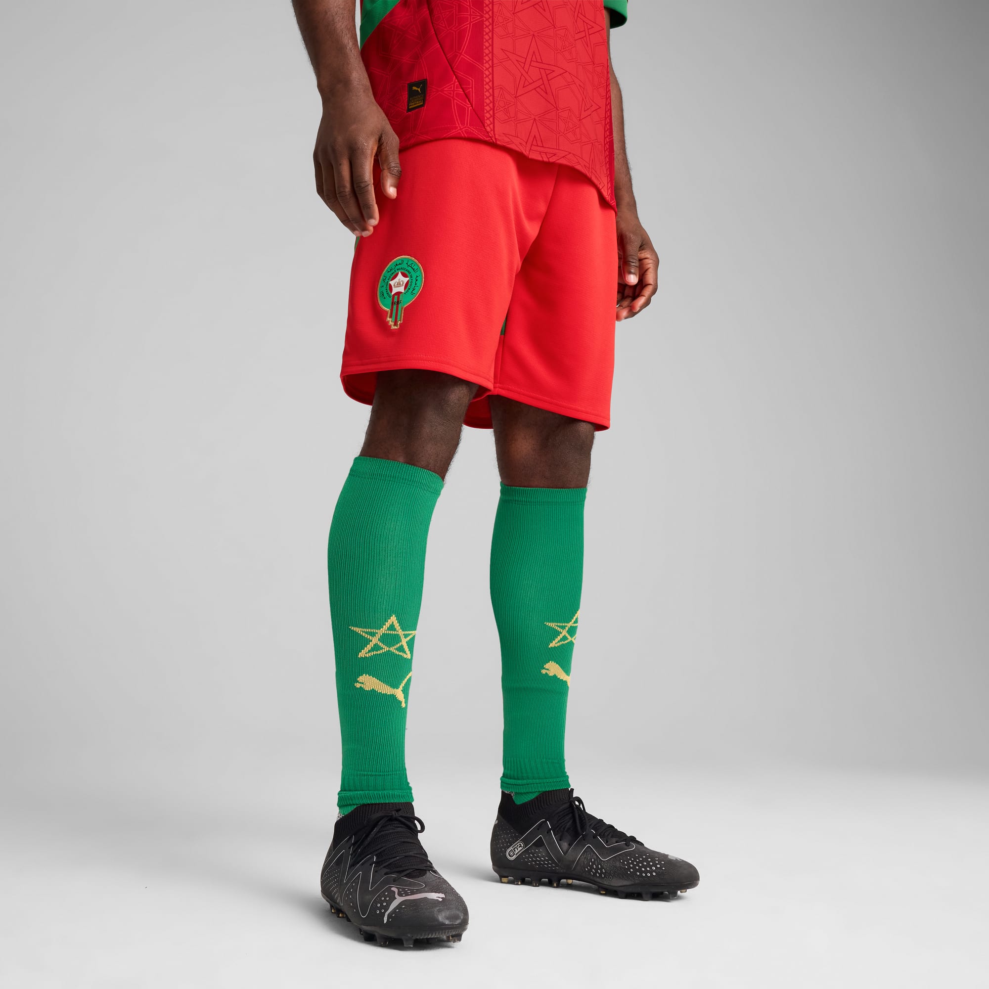 Morocco 2025 Shorts Men, PUMA Red-Archive Green, large