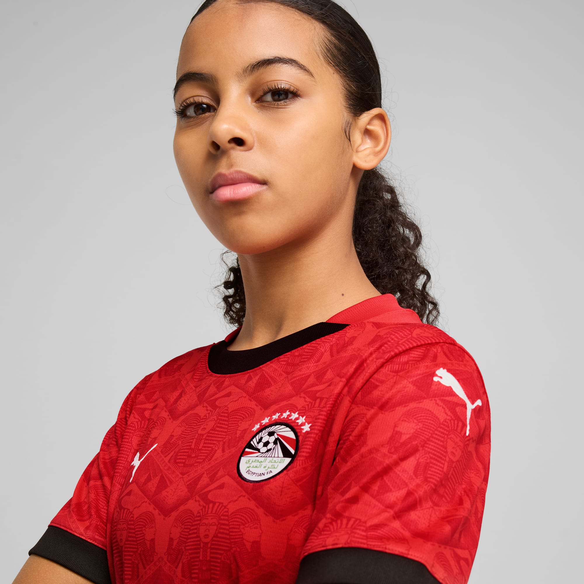Egypt 2025 Home Jersey Youth, PUMA Red-PUMA Black, large