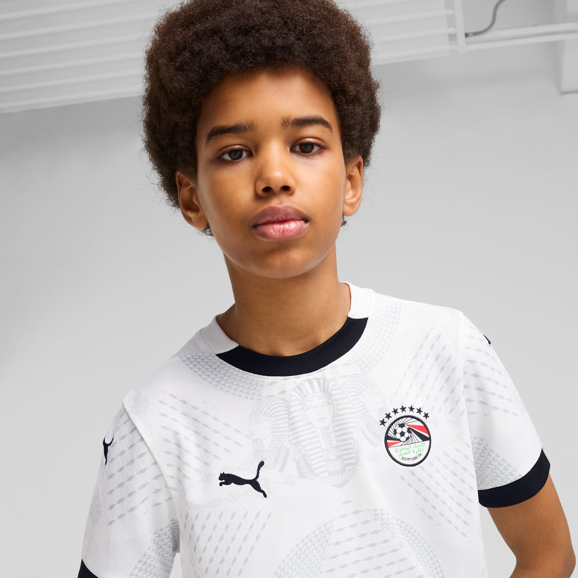 Maillot Away 2025 Égypte Enfant et Adolescent, PUMA White-Sand Dune, large