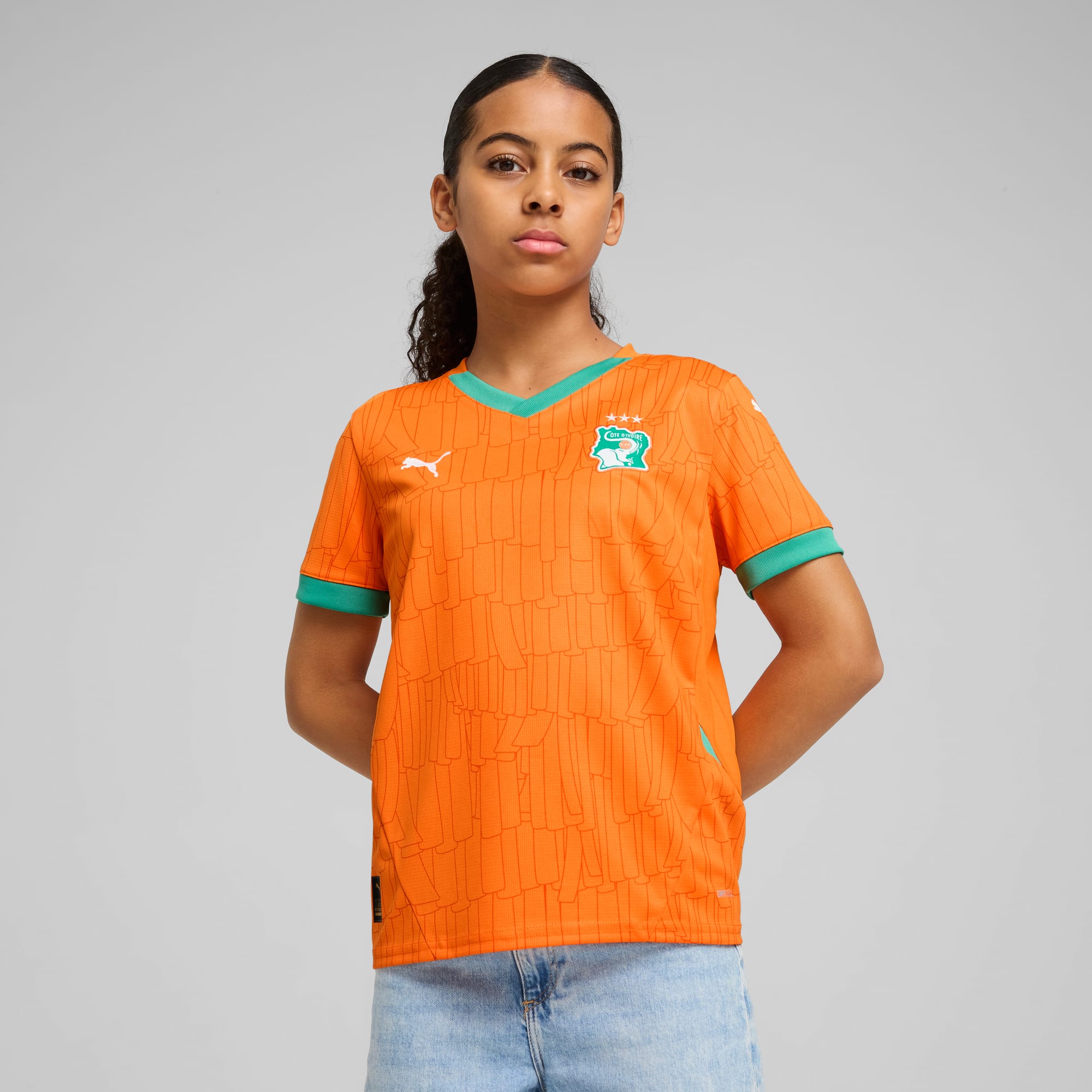 Elfenbeinküste 2025 Heimtrikot Teenager, Rickie Orange-Jade Frost, large