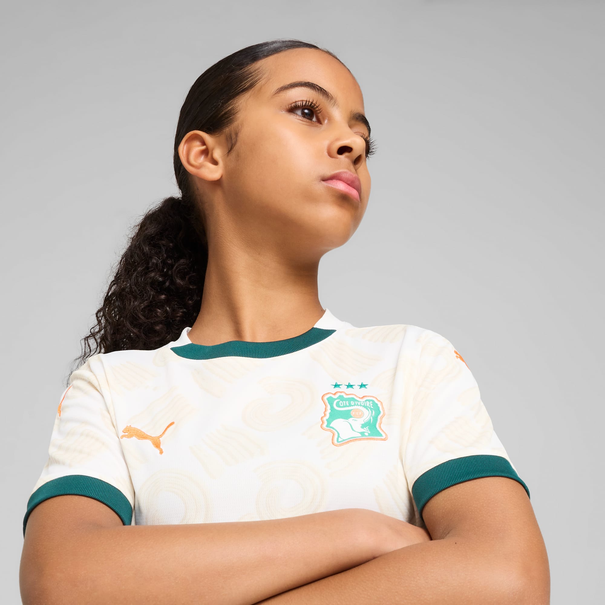 Camiseta Costa de Marfil 2.ª equipación 2025 juvenil, PUMA White-Dark Myrtle, large