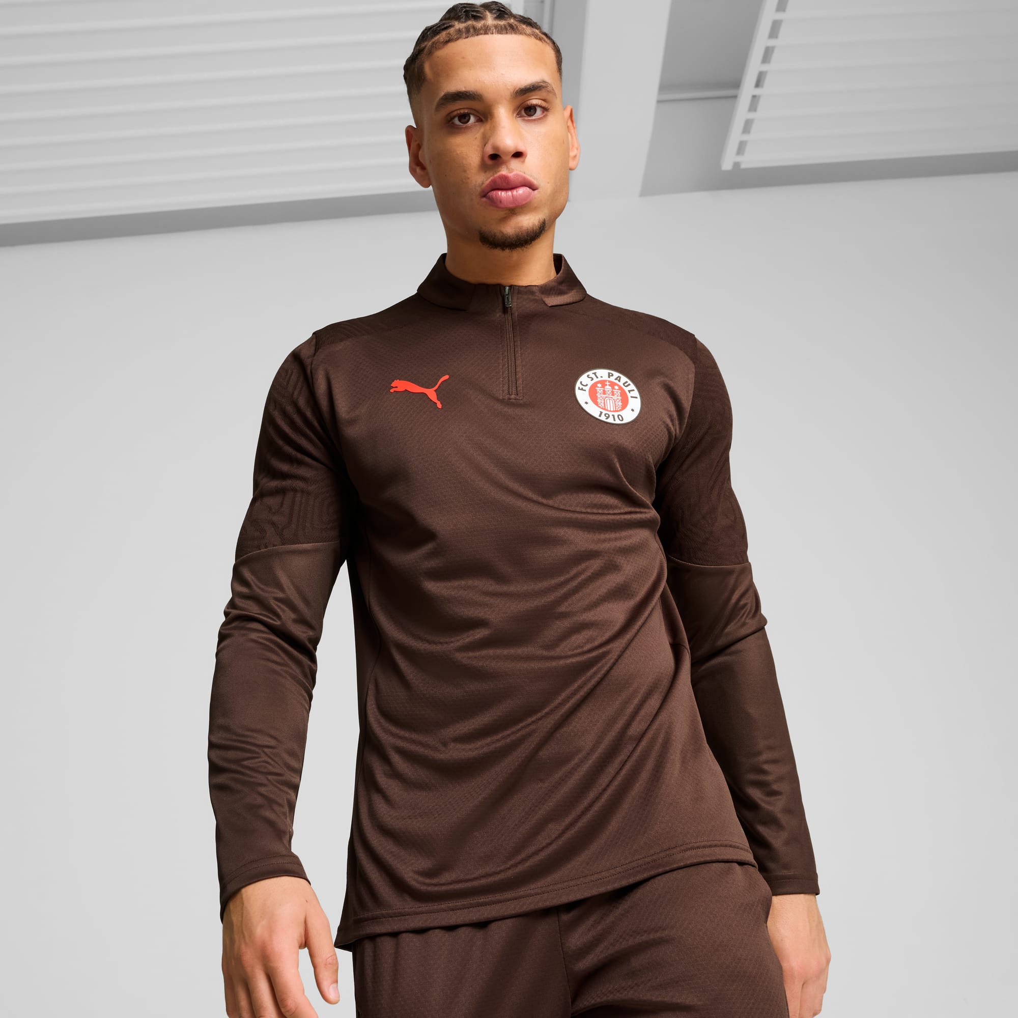 Puma essentials quarter zip top mens online