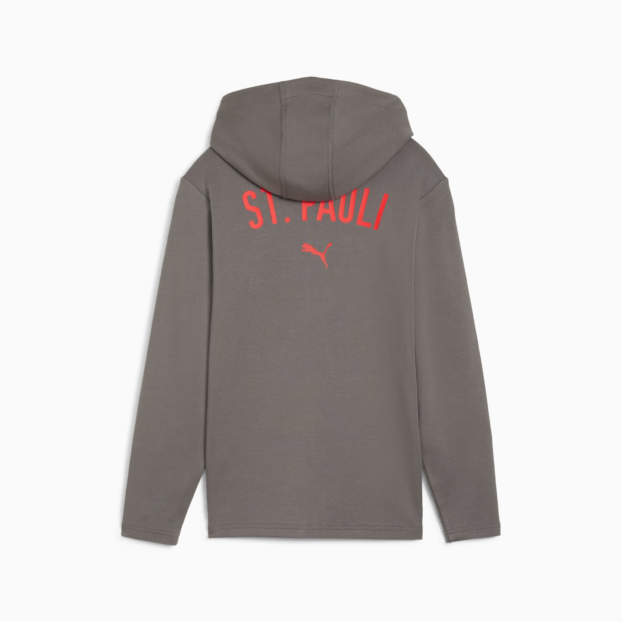 FC St. Pauli Casuals jack met capuchon voor jongeren, Flat Medium Gray-PUMA Red, large