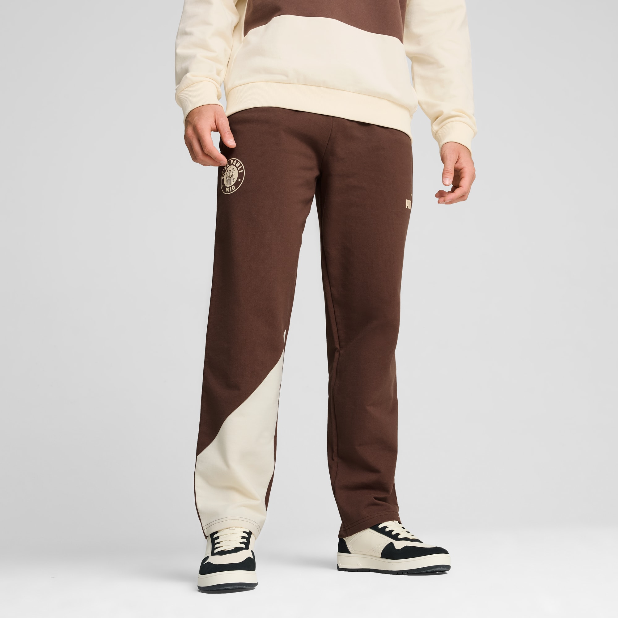 FC St. Pauli ftblCULTURE+ Track Pants Men, Espresso Brown-Sugared Almond, large