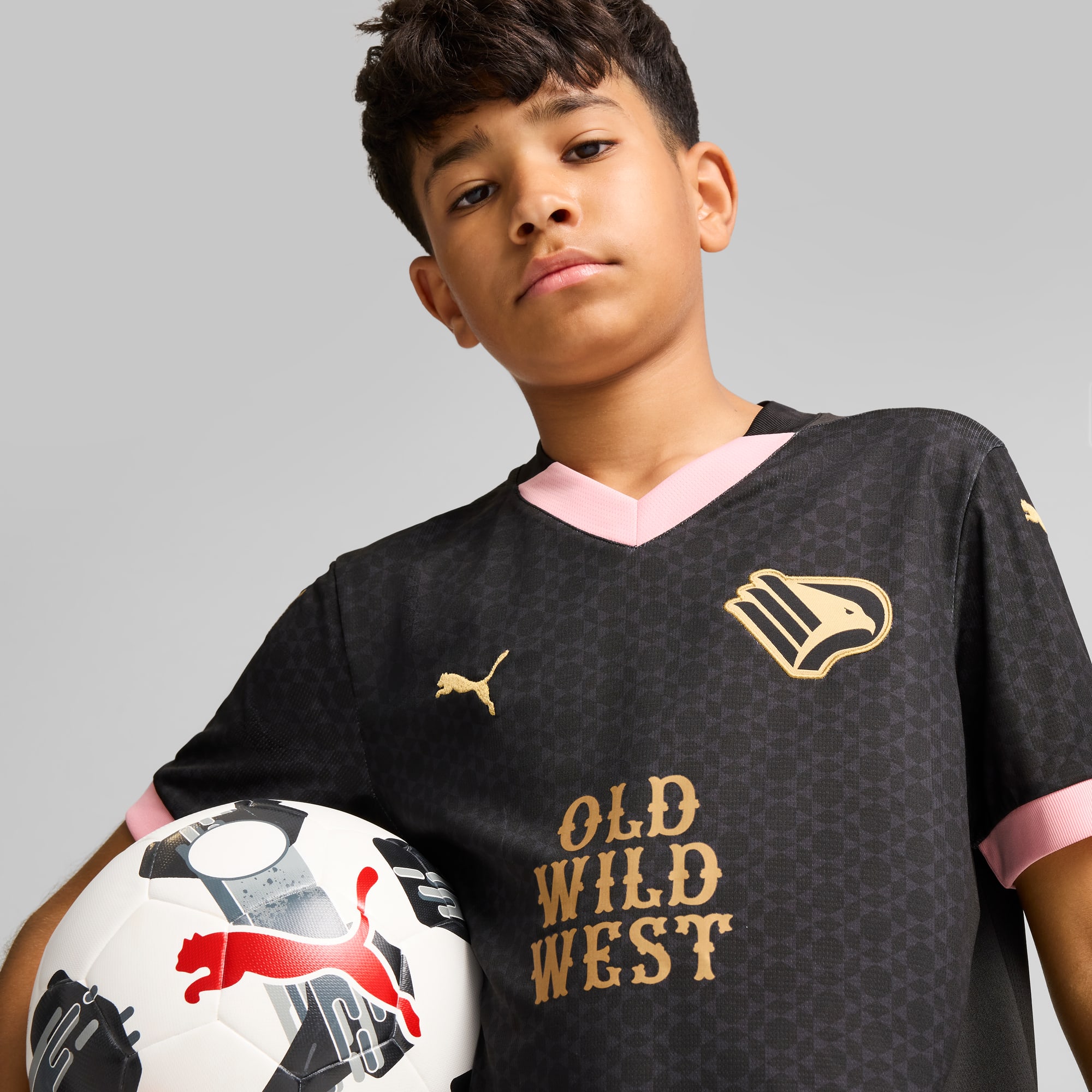 Palermo F.C. 24/25 Away Jersey Youth, PUMA Black-PUMA Gold, large