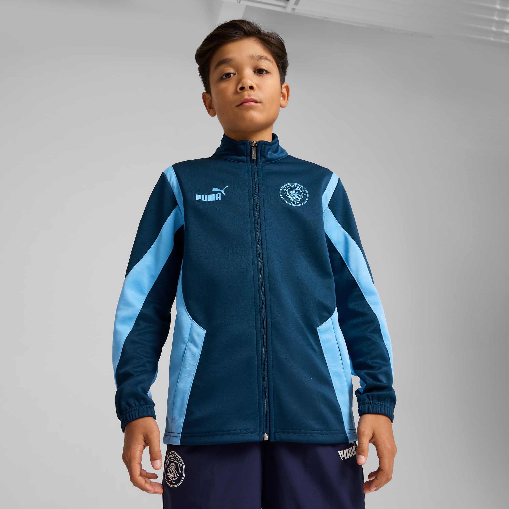 Manchester City ftblNRGY+ Jacket Youth, Marine Blue-Blazing Blue, large