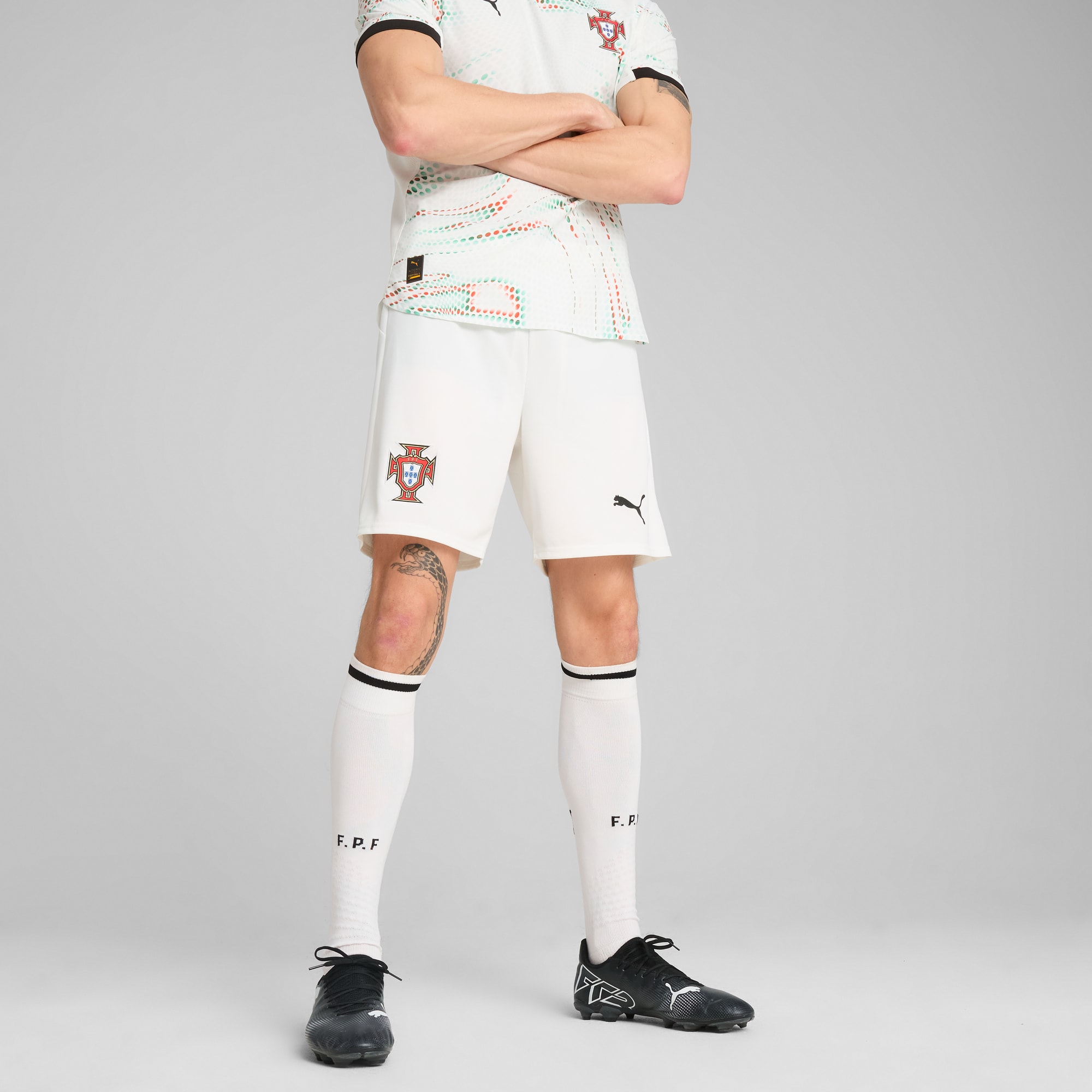 Short Portugal 2025 Homme, PUMA White-PUMA Black, large