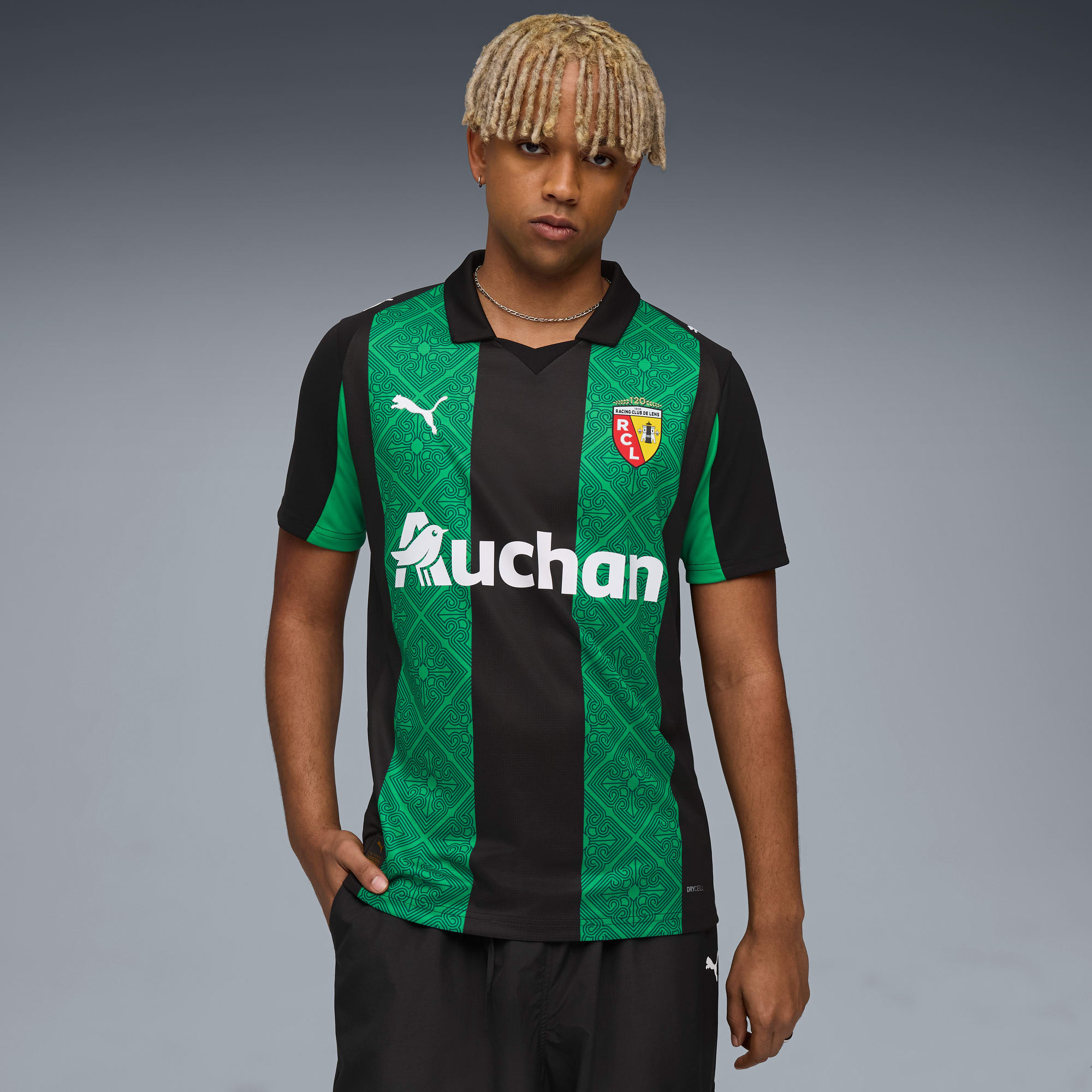RC Lens 25/26 uitshirt voor heren, PUMA Black-Jade Green, large