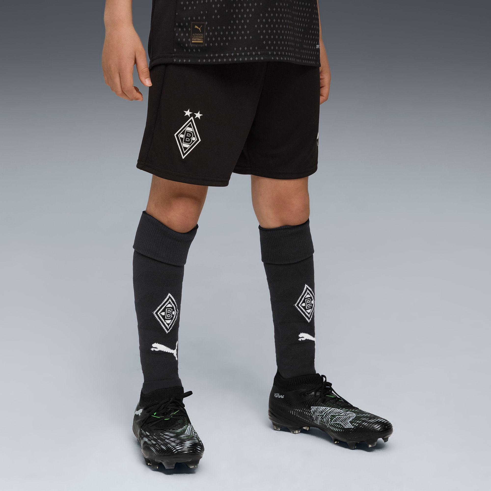 Borussia Mönchengladbach 25/26 Shorts Teenager, PUMA Black-Warm White, large