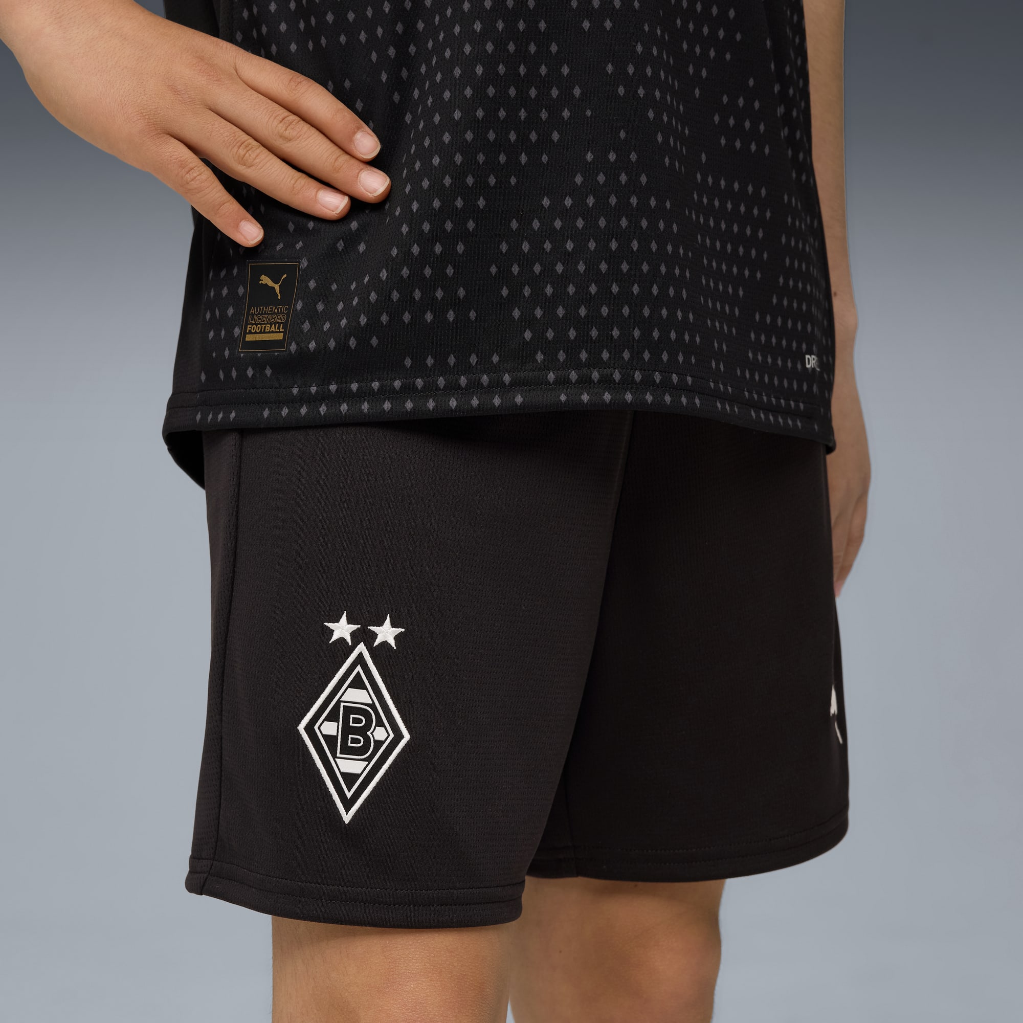 Borussia Mönchengladbach 25/26 Shorts Teenager, PUMA Black-Warm White, large