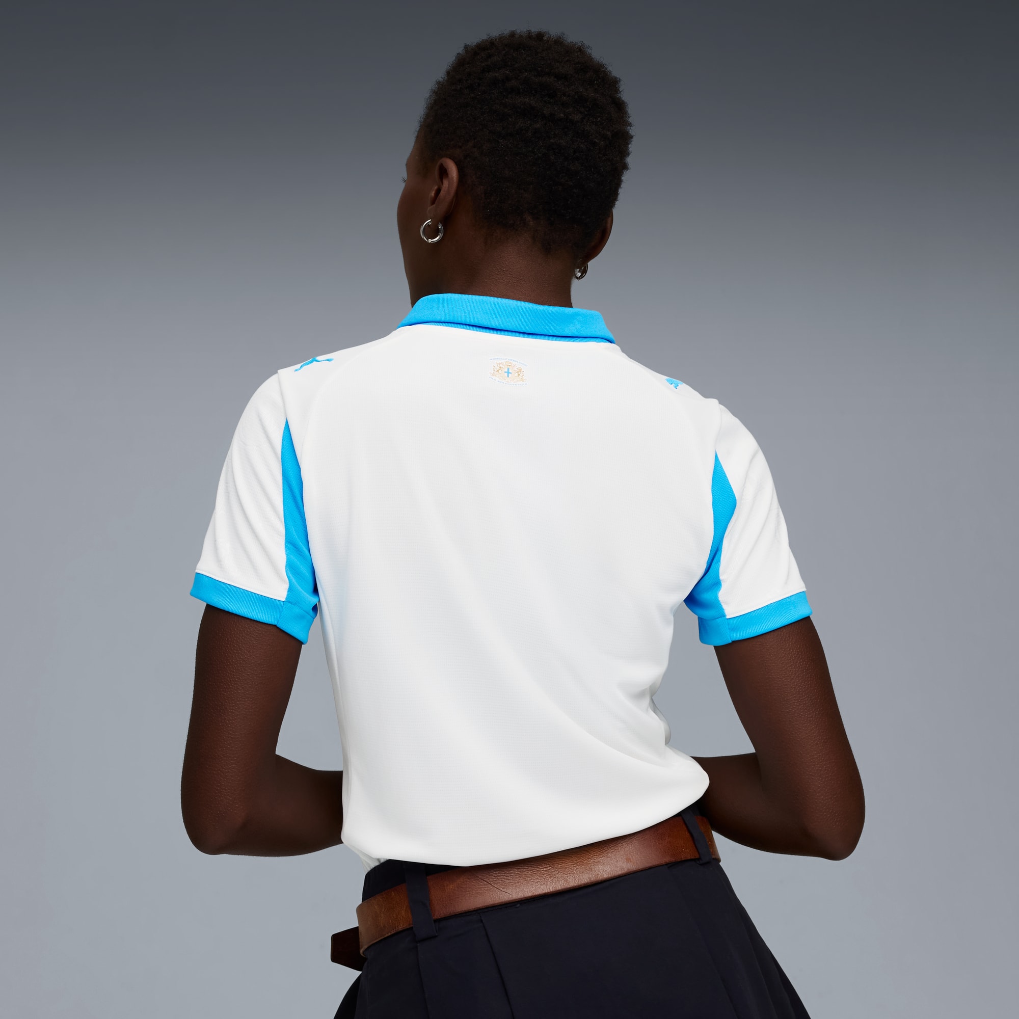 Maillot Home 25/26 Olympique de Marseille Femme, PUMA White-Bleu Azur, large