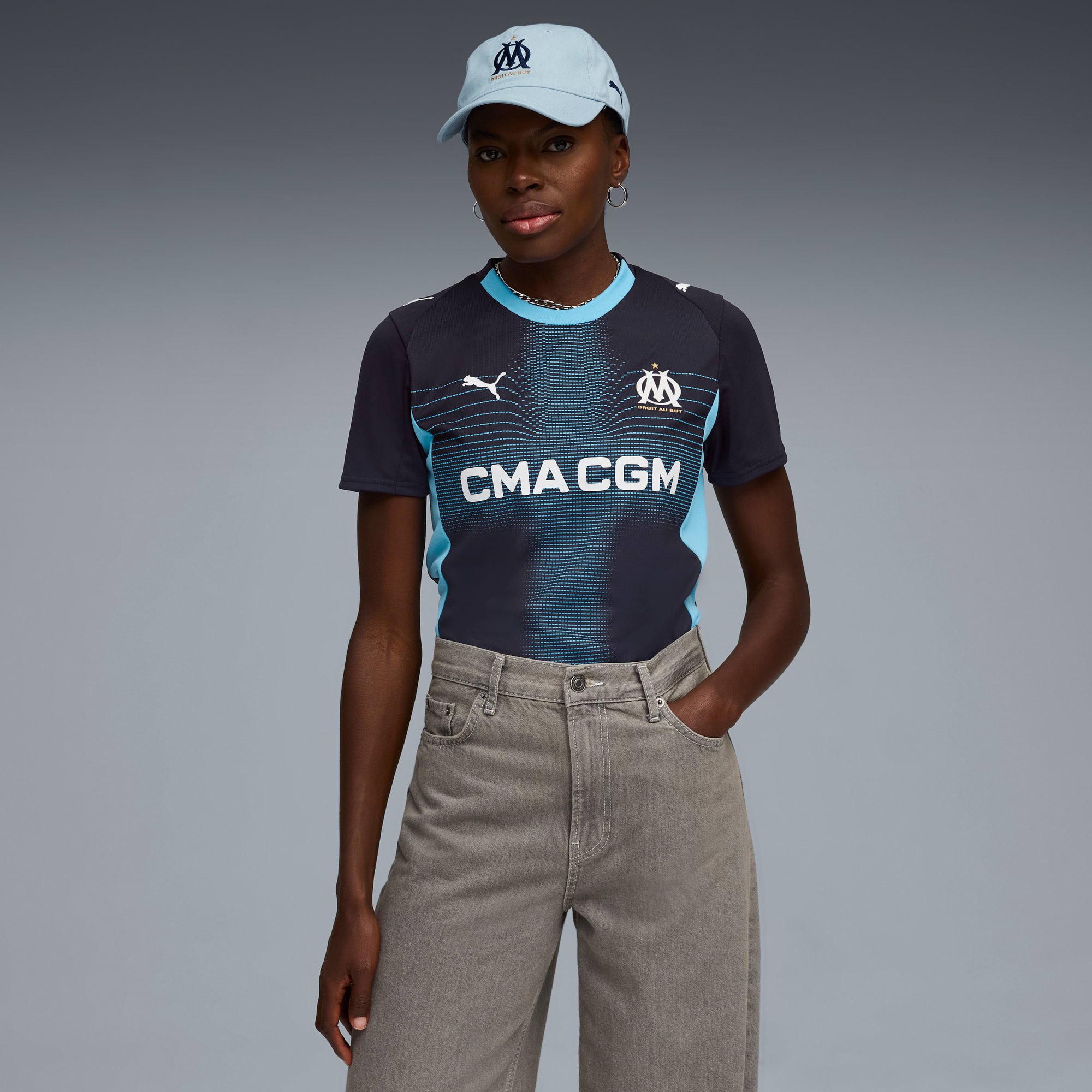 Olympique de Marseille 25/26 uitshirt voor dames, New Navy-Luminous Blue, large