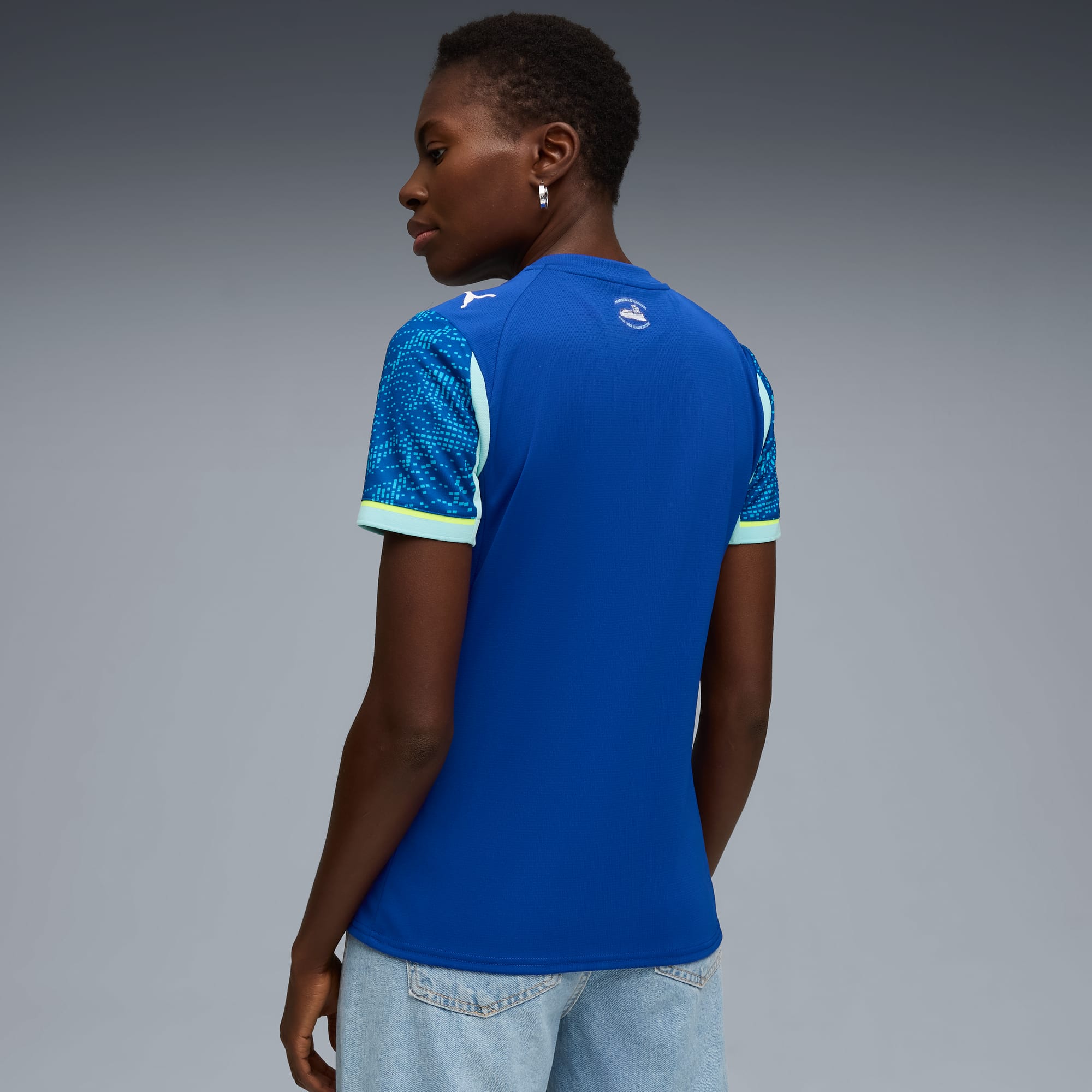 Olympique de Marseille 25/26 derde shirt voor dames, Vivid Blue-Bleu Azur, large